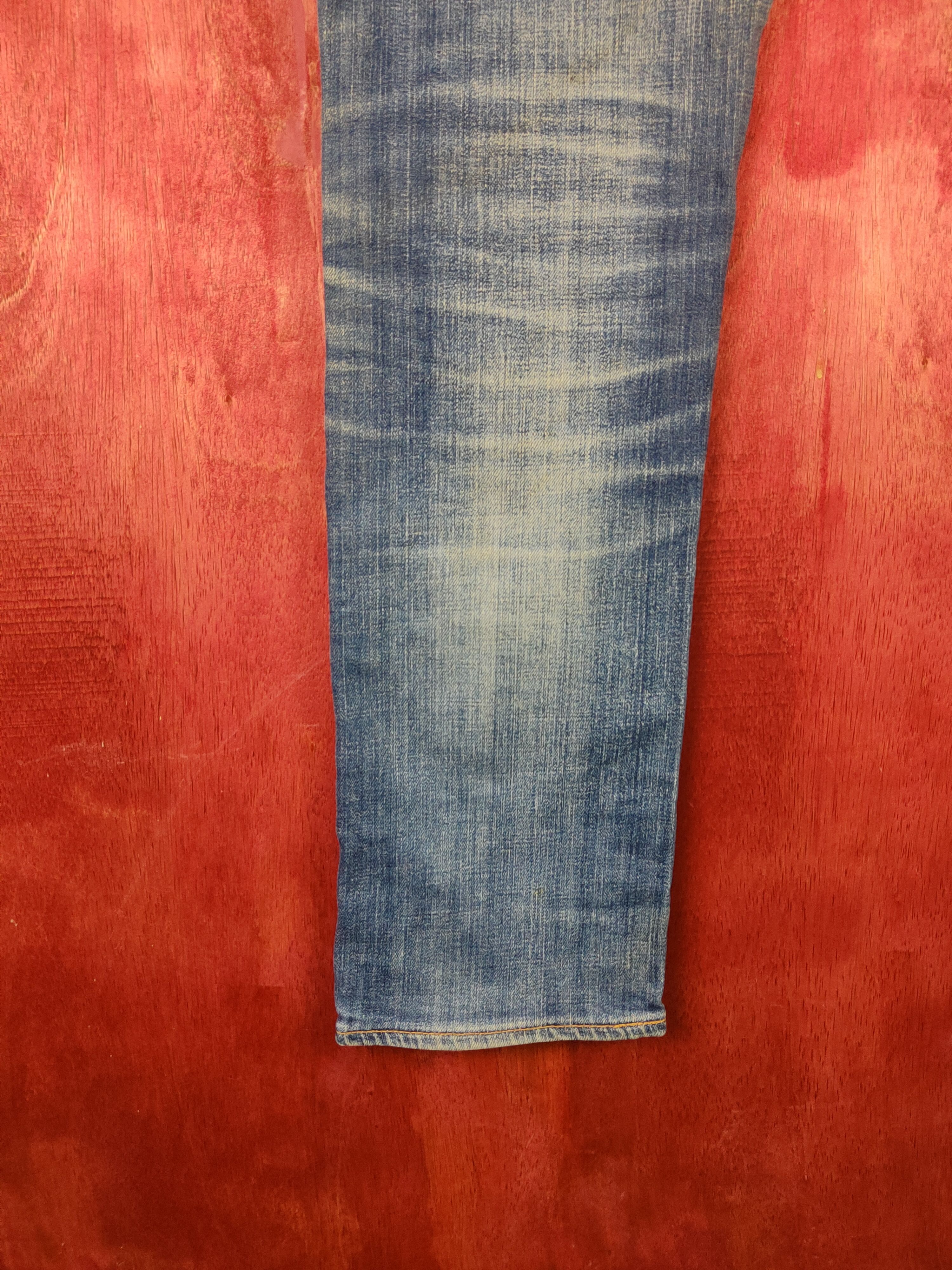 Japanese Brand Levi's Blue Faded Distressed Ripped Skinny Jeans #S1832 Size US 33 - 11 Thumbnail