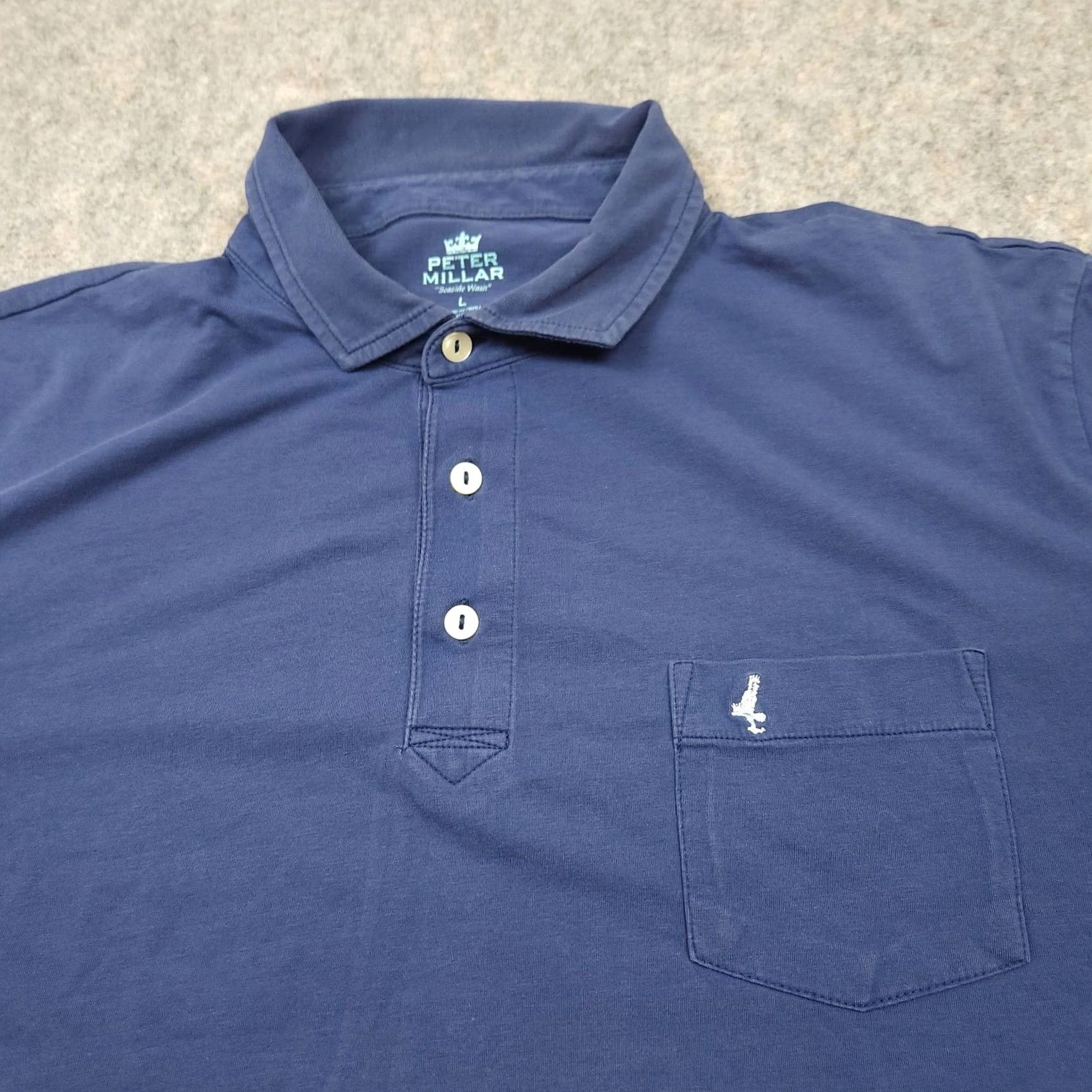 Peter Millar VINTAGE Peter Millar Seaside Wash Polo Shirt Mens Large Blue Logo Golf 90s Theme Mens Size US L / EU 52-54 / 3 - 2 Thumbnail