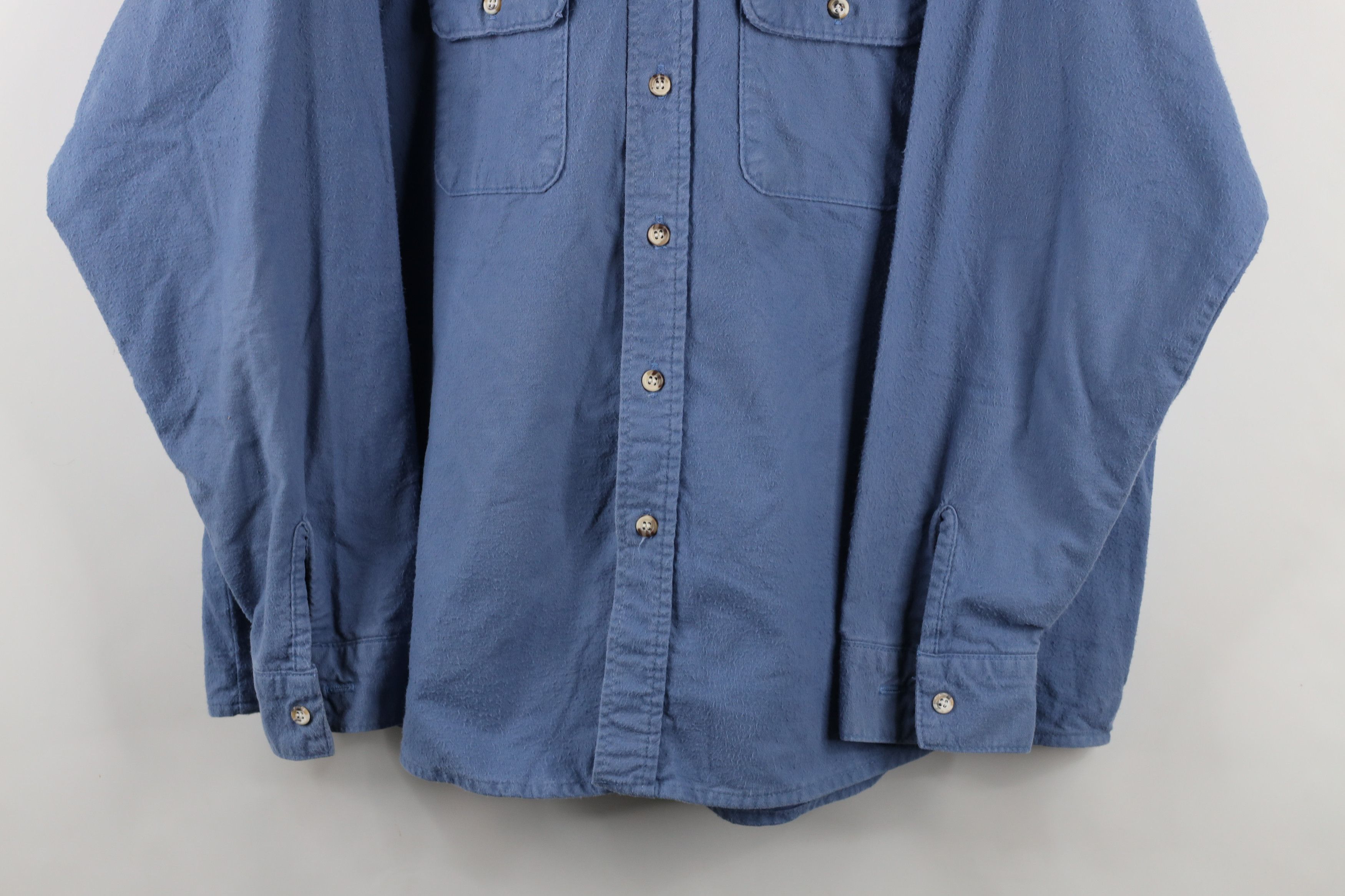 FiveBrother × Vintage Vintage 90s Five Brother Chamois Cloth Button Shirt Blue USA Size US XXL / EU 58 / 5 - 3 Thumbnail