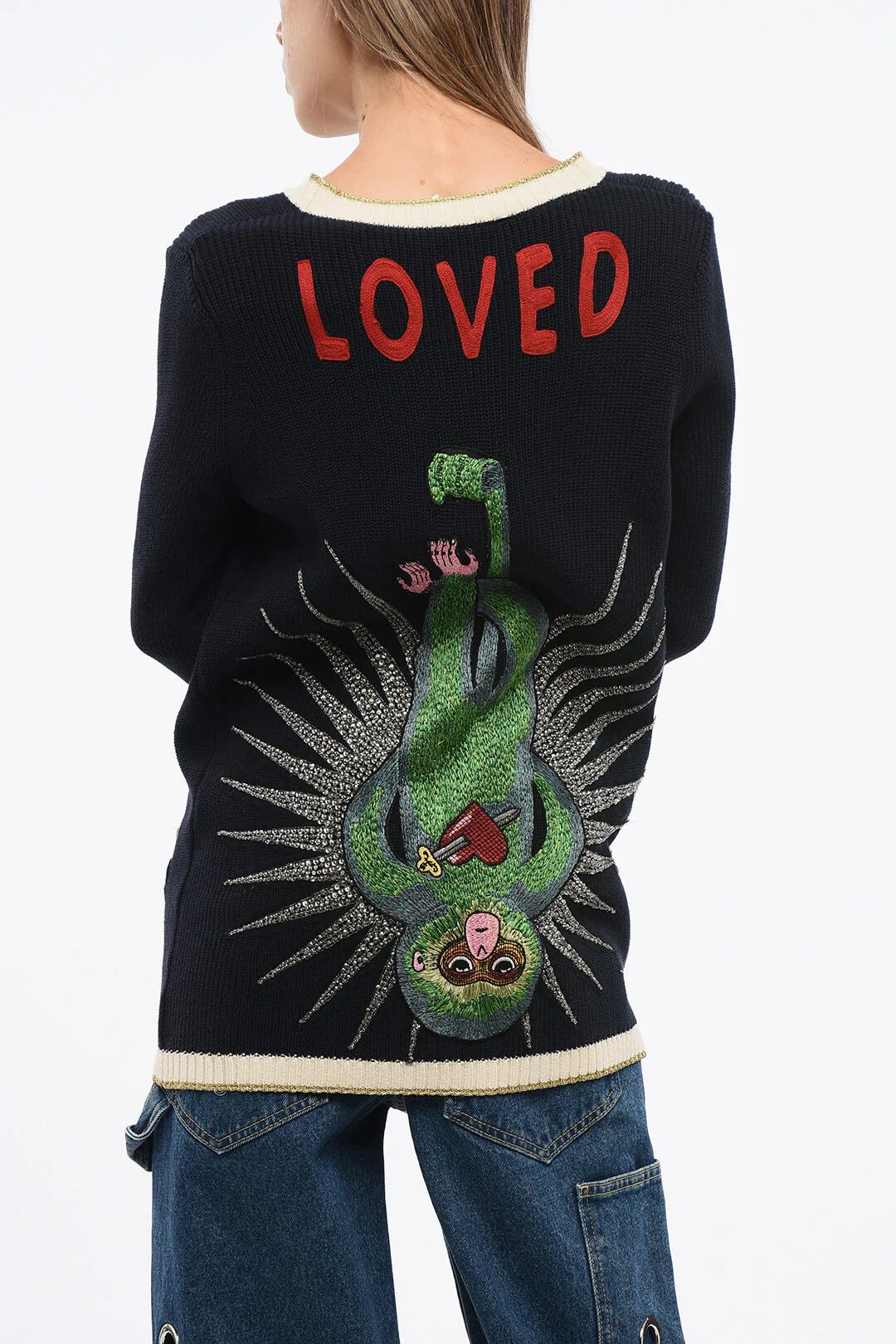 Gucci o1mm0326 Cotton Maxi Cardigan in Midnight Blue Size S / US 4 / IT 40 - 2 Thumbnail