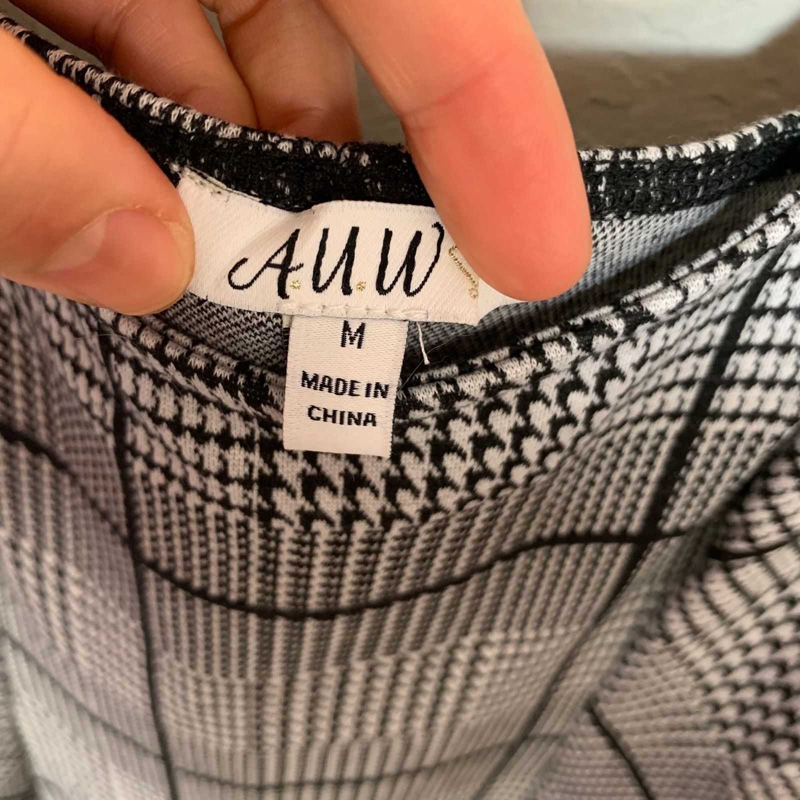 Other AUW Women Cut Sleeveless Black-White Plaid Dress Size M Size M / US 6-8 / IT 42-44 - 3 Thumbnail