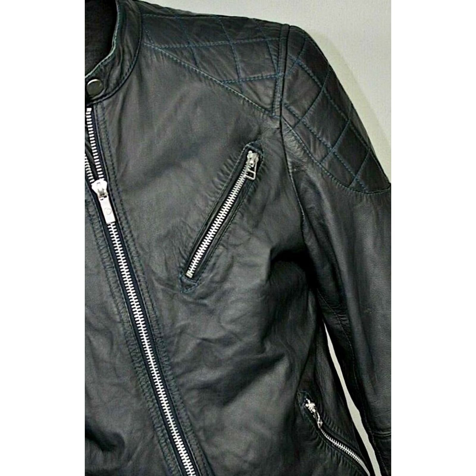 GOOSECRAFT Goosecraft 944 Biker Jacket Men M Black Leather Shirt? Size US M / EU 48-50 / 2 - 3 Thumbnail