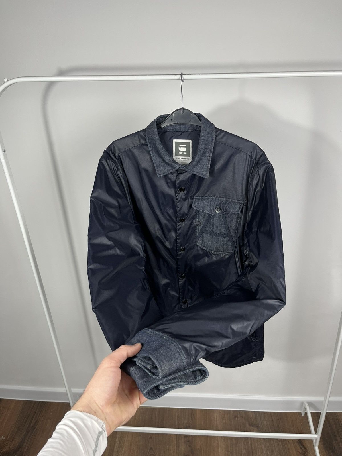 G-Star G-Star RAW Quilted Overshirt Jacket Navy Blue Size L Size US L / EU 52-54 / 3 - 7 Thumbnail