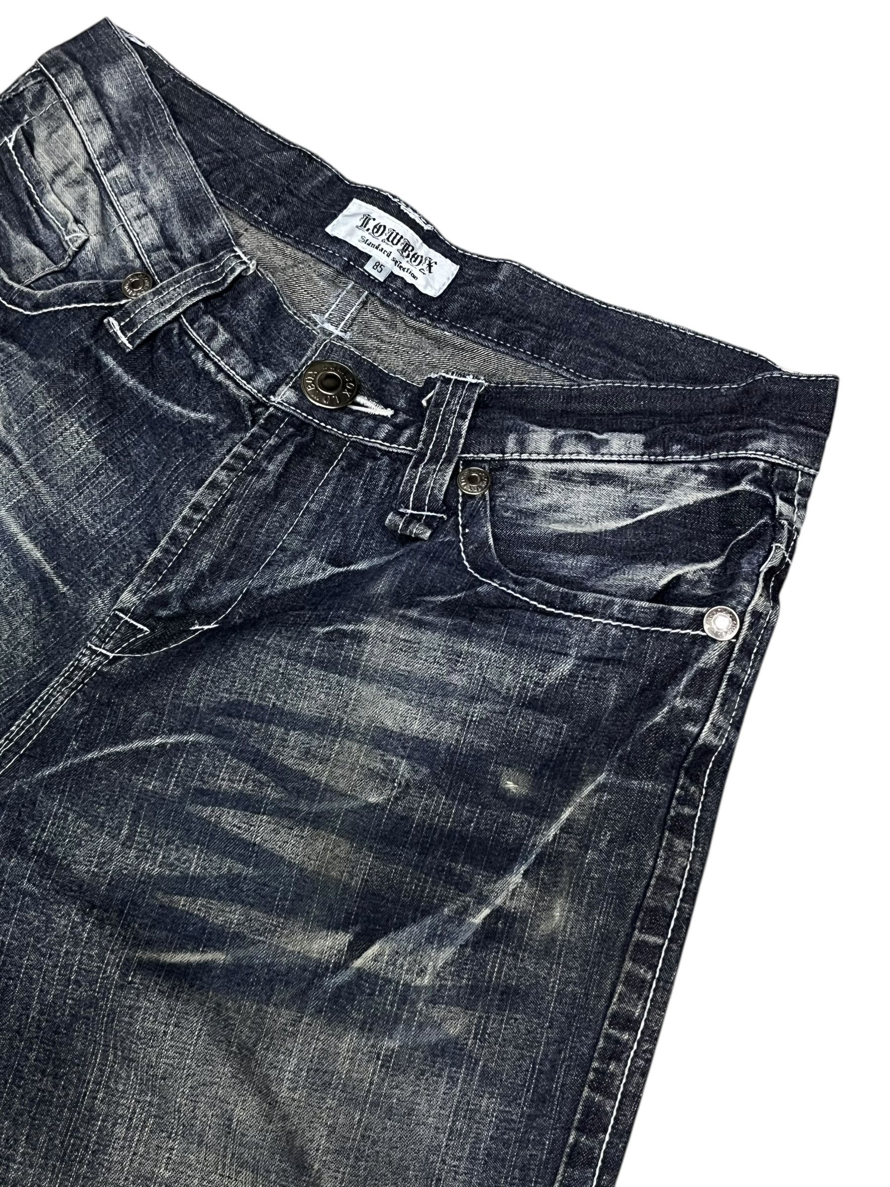 LOWBOX 🔥Vtg LOWBOX Tribal Whisker Mudwash Denim Grunge Y2K Archive Size US 30 / EU 46 - 7 Thumbnail