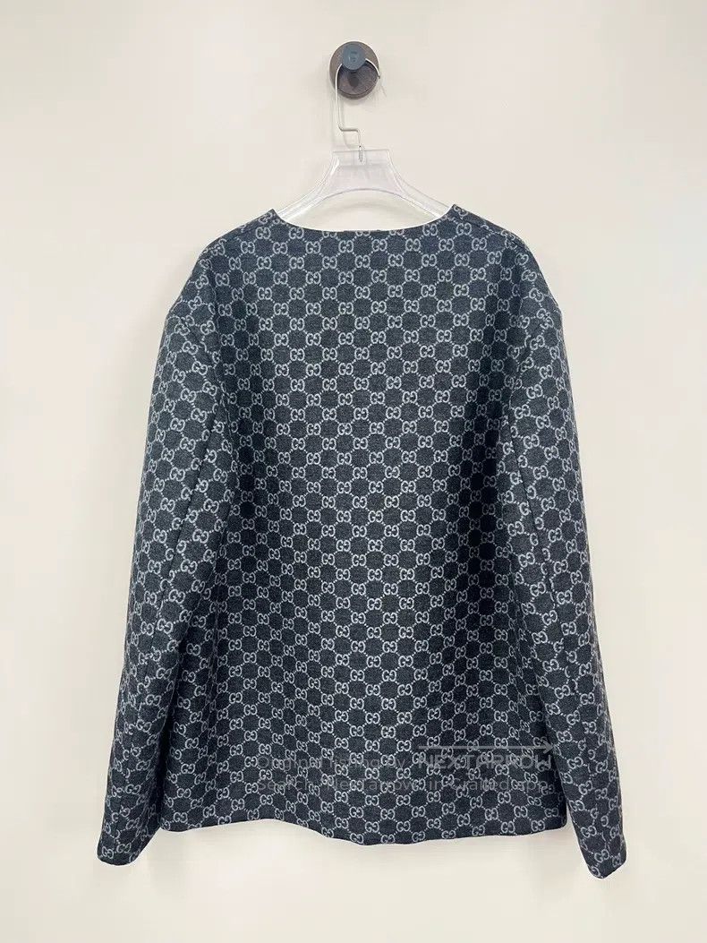 Gucci Gucci Gray double G full-print single-breasted long-sleeve Size US M / EU 48-50 / 2 - 2 Thumbnail