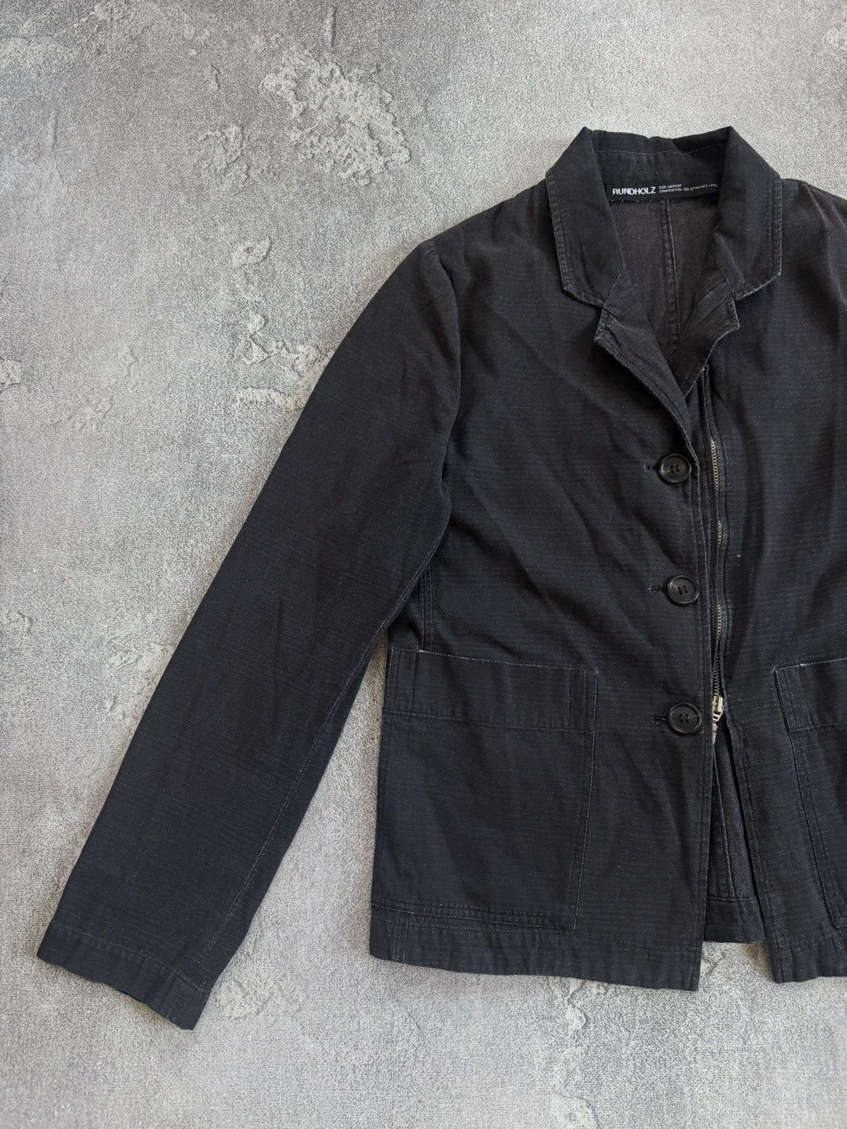 Rundholz Rundholz M/size avantgarde zip denim blazer jacket casual Size M / US 6-8 / IT 42-44 - 8 Thumbnail