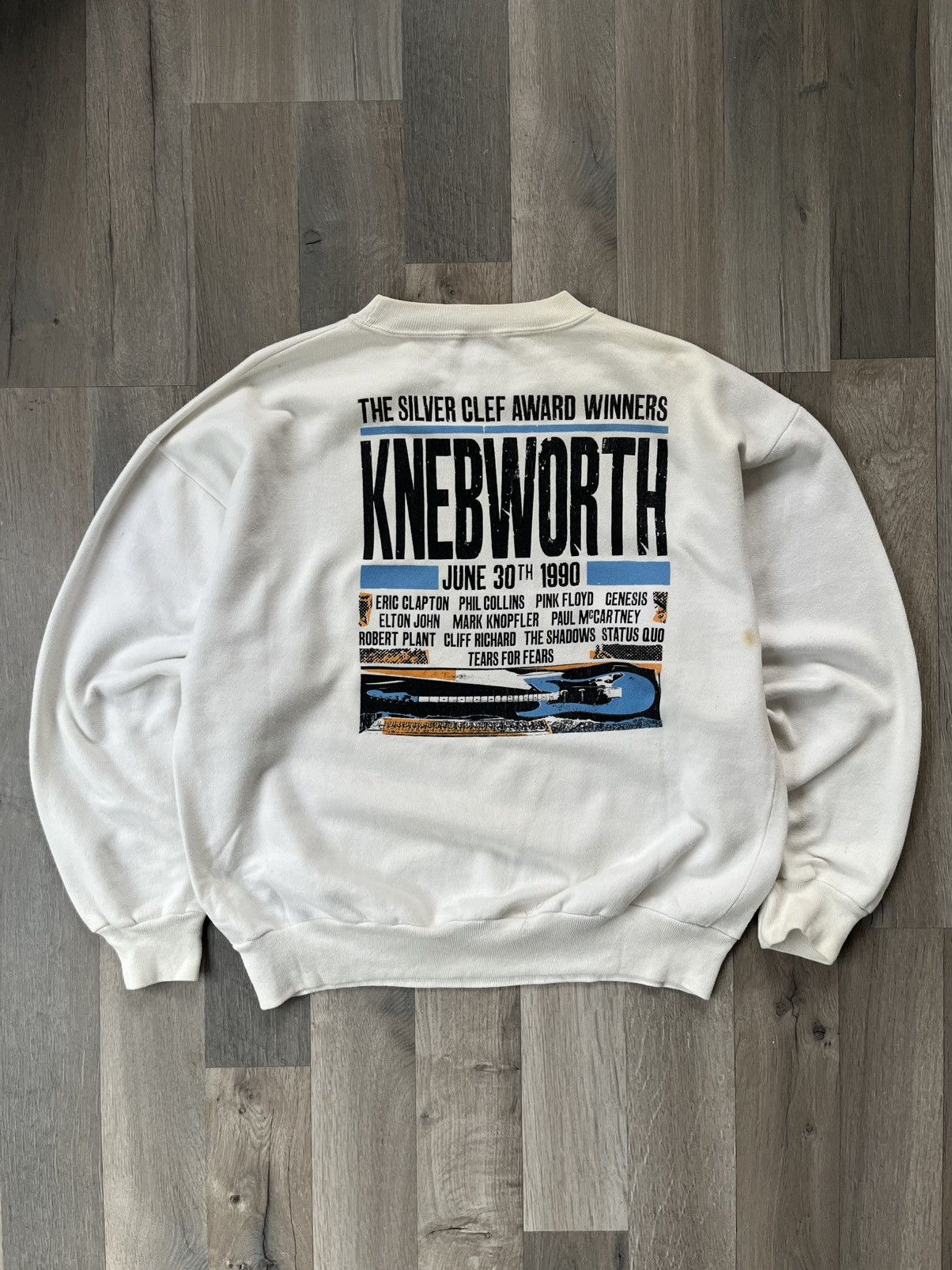 Vintage 1990 Knebworth Silver Clef Concert Crewneck Size US M / EU 48-50 / 2 - 2 Thumbnail