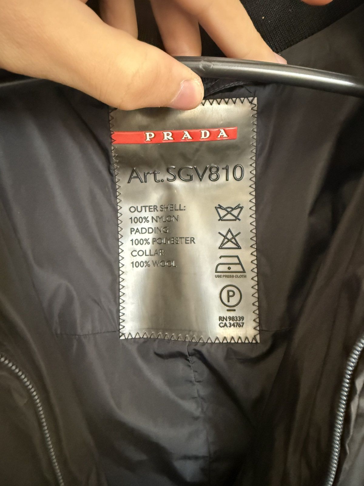 Prada Prada SGV810 Vintage Nylon Zip Jacket – Black Size US XL / EU 56 / 4 - 5 Thumbnail