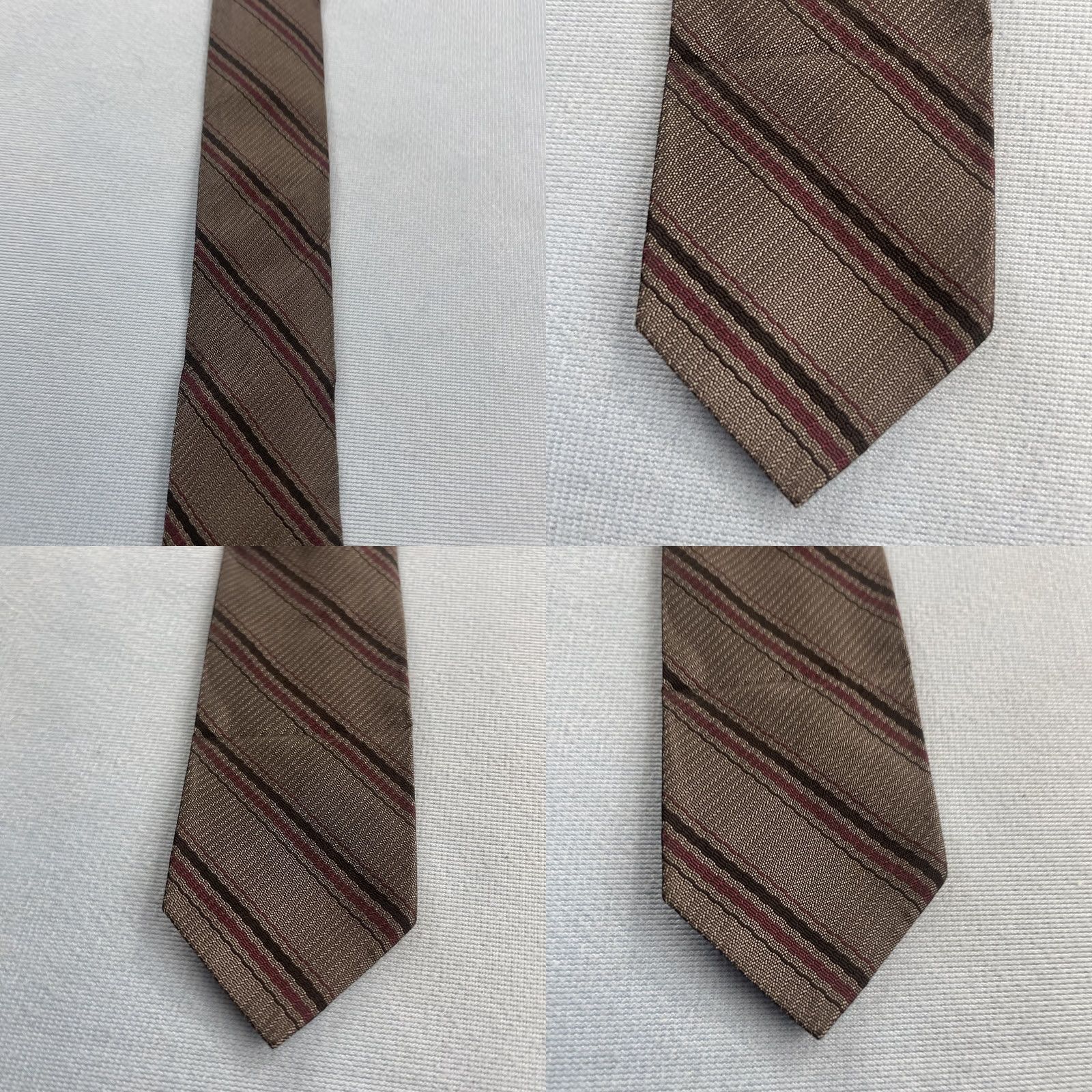 MCM VINTAGE Tie Repp Tie Skinny Woven MCM Stripe Gray Red Black Slim Tie 2x54 Neckwear Men One Size Gray Red Black Multi 1960s Capsule Necktie Size ONE SIZE - 9 Thumbnail