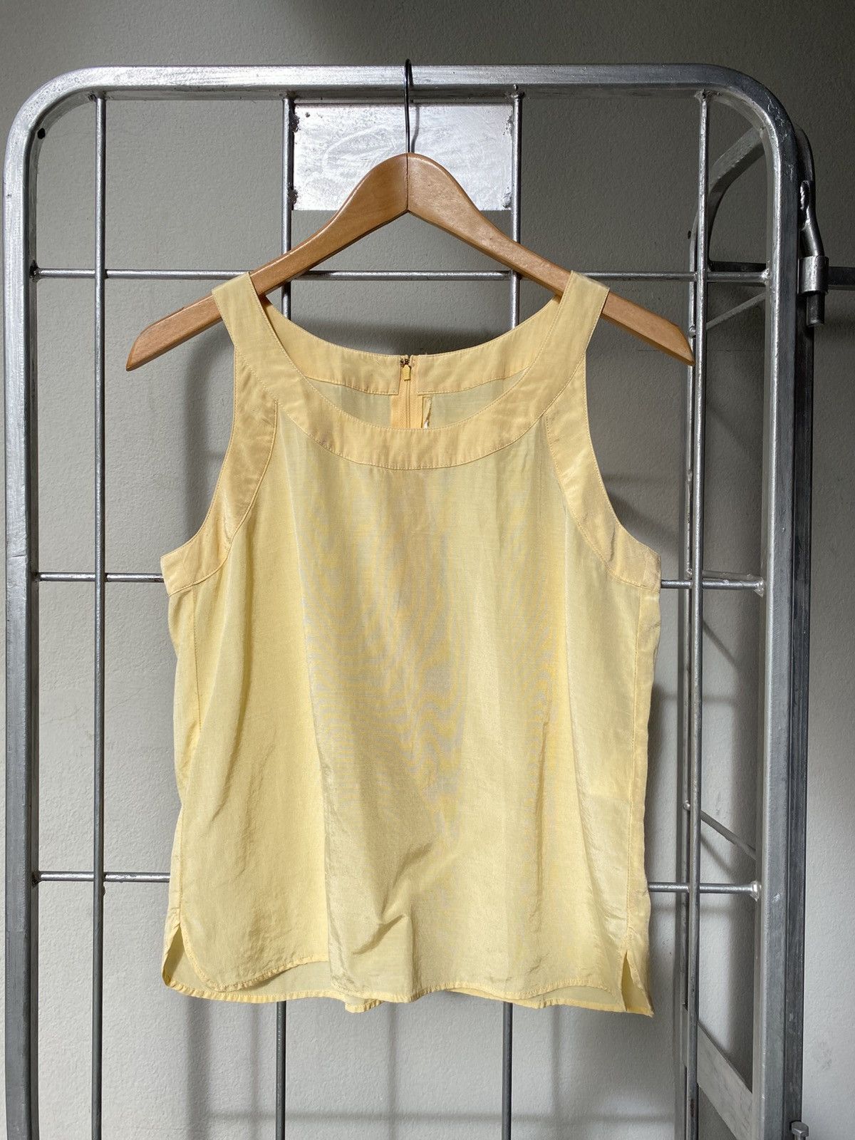 BALENCIAGA Light Yellow Sleeveless Top with Back Zipper