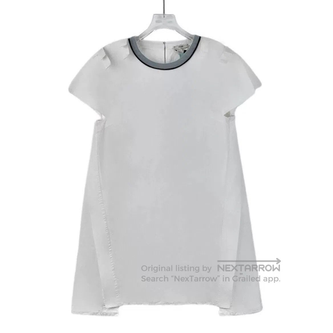 Fendi fendi white short sleeve dress with bow. Size US 38 / EU 54 - 1 Thumbnail