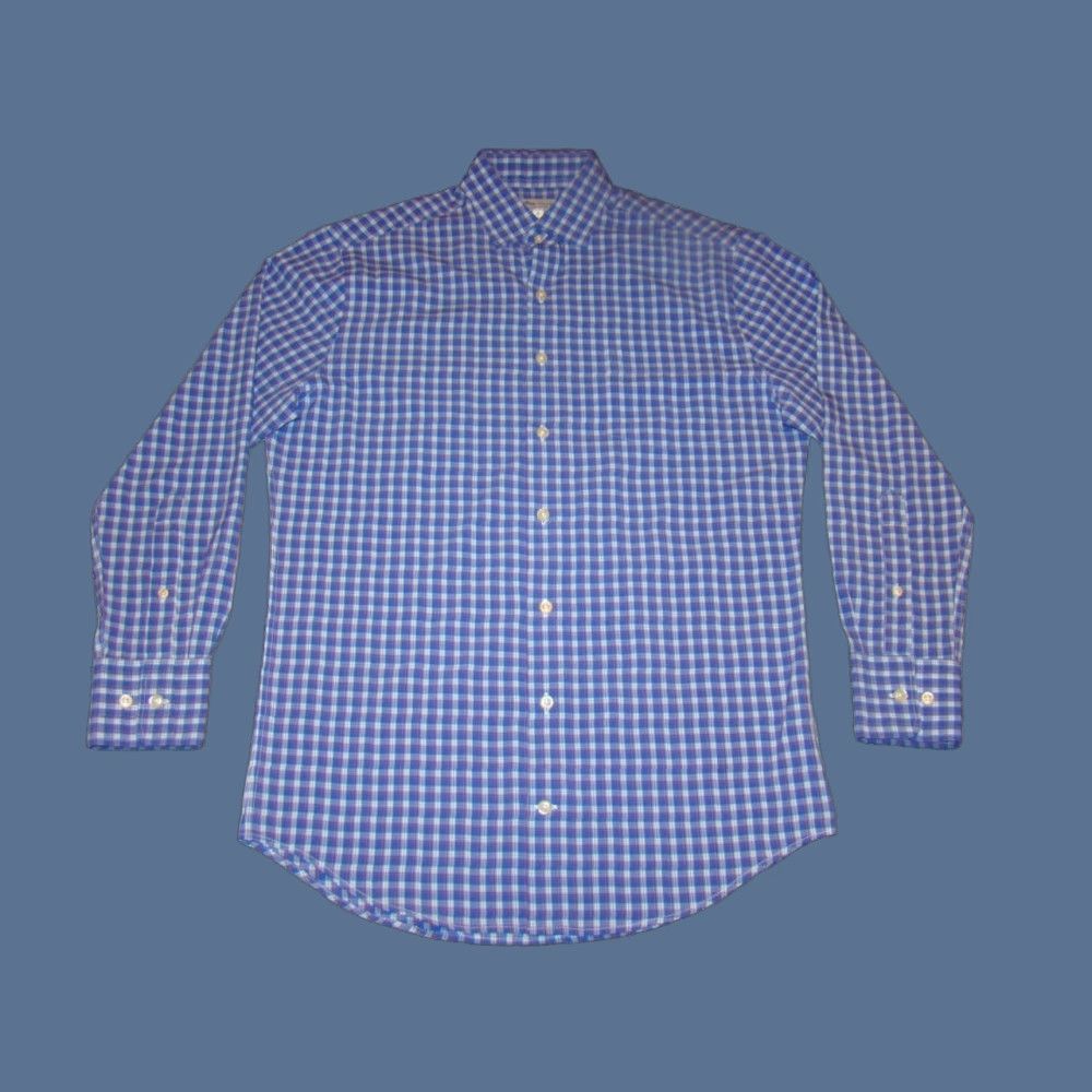 Peter Millar Peter Millar Summer Comfort Shirt Button-Up Long Sleeve Plaid Purple Mens Small S Size US S / EU 44-46 / 1 - 1 Thumbnail