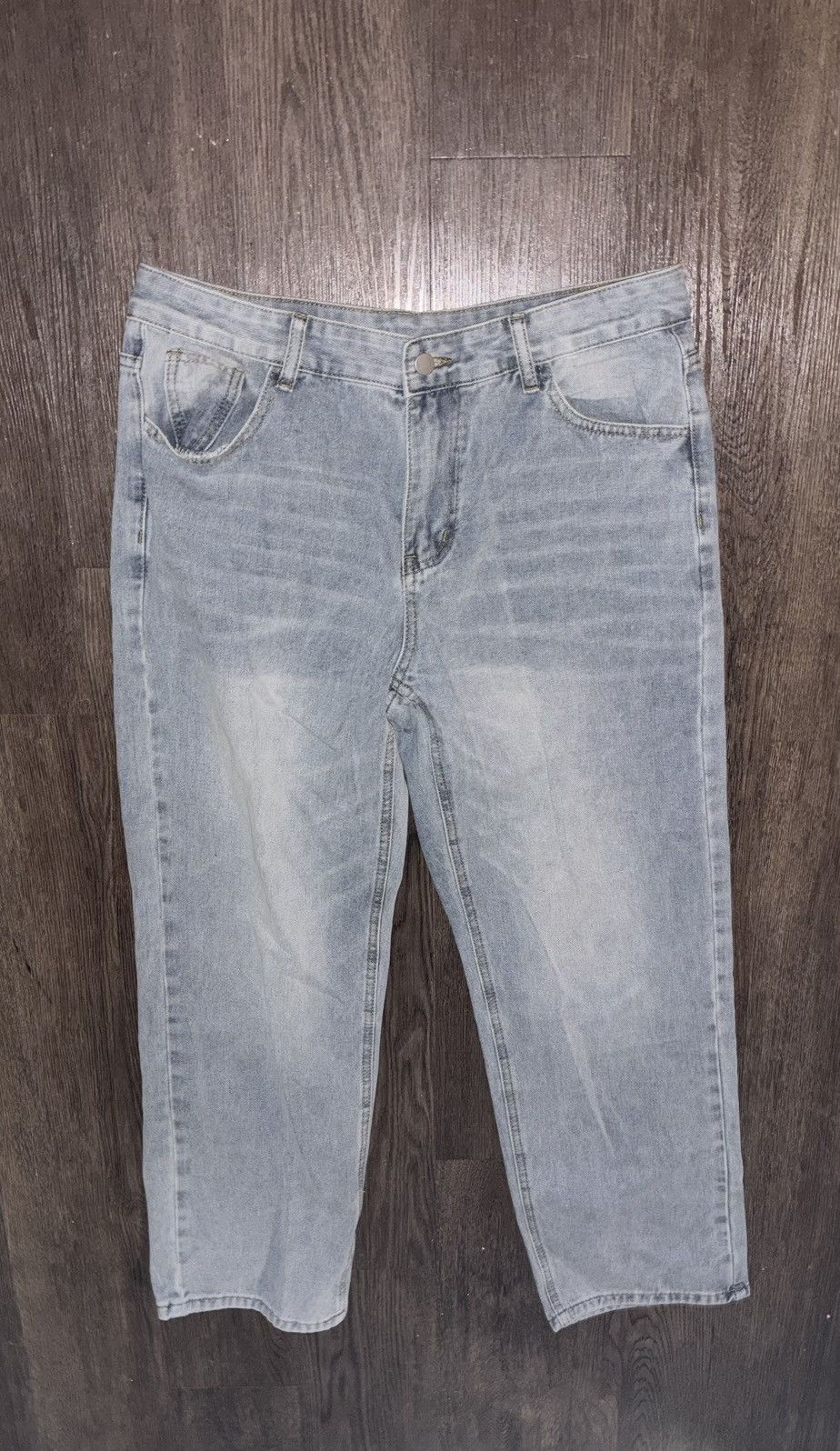 Other Light Wash Baggy Straight Leg Jeans Size US 32 / EU 48 - 2 Thumbnail