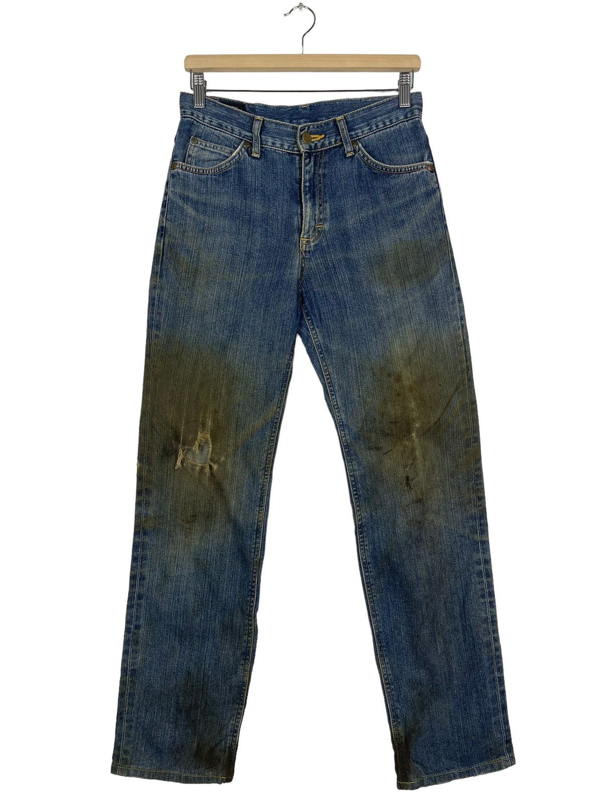 Lee Lee Rider Ripped Denim Zipper Fly Blue Jeans Size US 30 / EU 46 - 1 Thumbnail