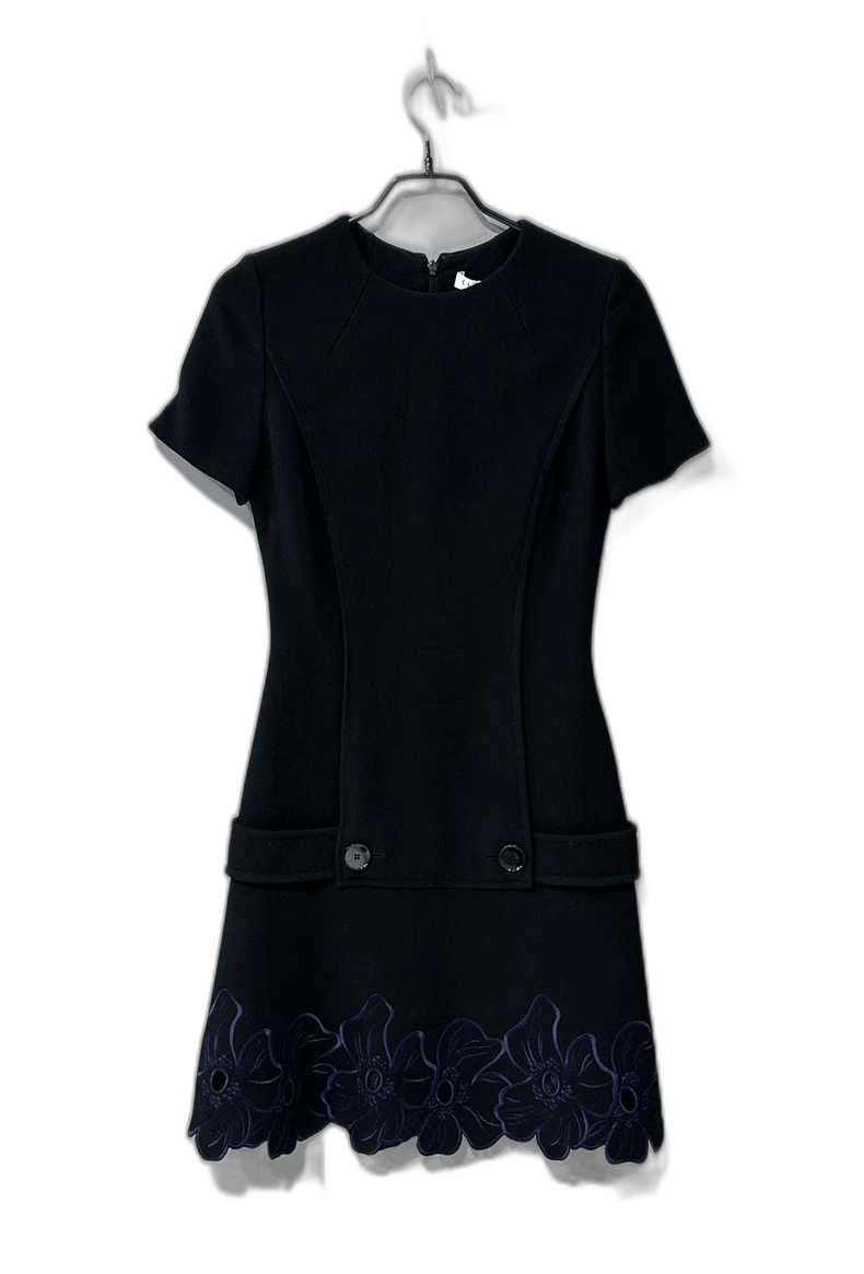 Black Floral Hem Dress by Dior