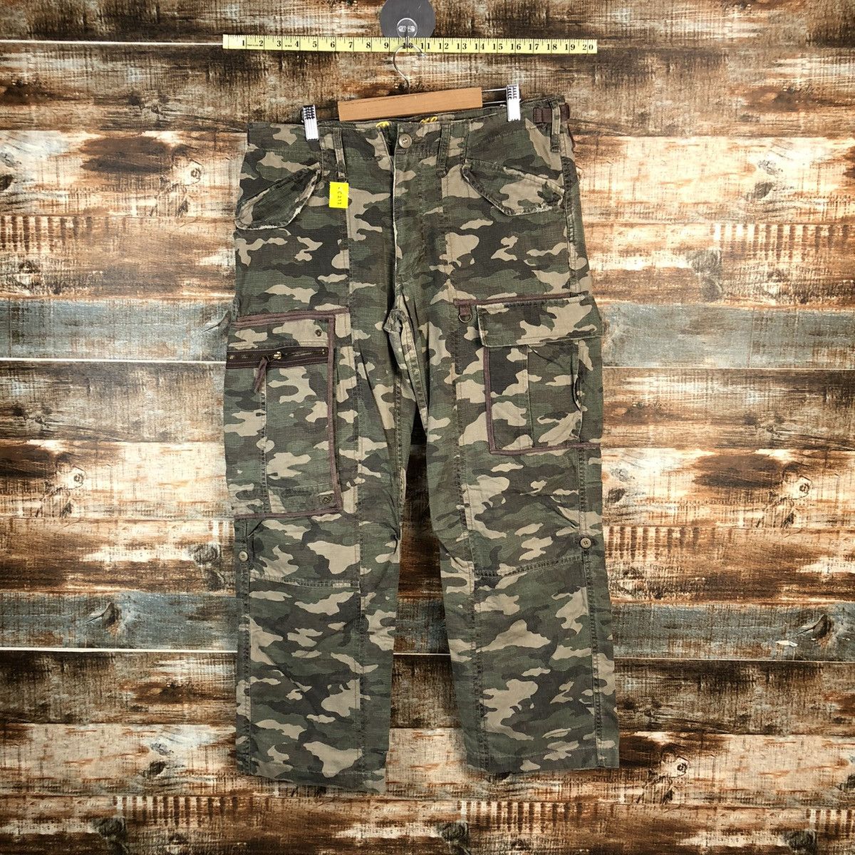 Japanese Brand DL Rush Hour Camo Green Cargo Multipocket Pants #C212 Size US 34 / EU 50 - 1 Thumbnail