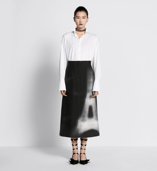 Dior o1w1db11225 421J15 Mid-Length Skirt in Black/White Size 26" / US 2 / IT 38 - 4 Thumbnail