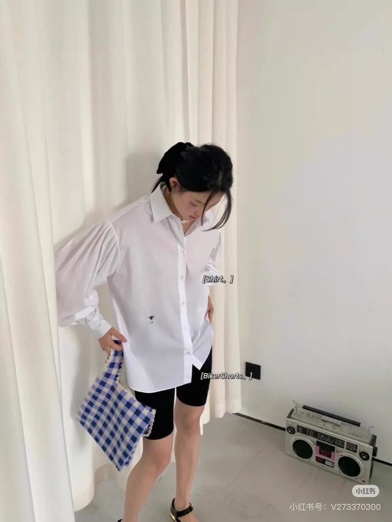 Dior Dior Classic little bee white shirt Size XXS / US 00 / IT 34 - 9 Thumbnail