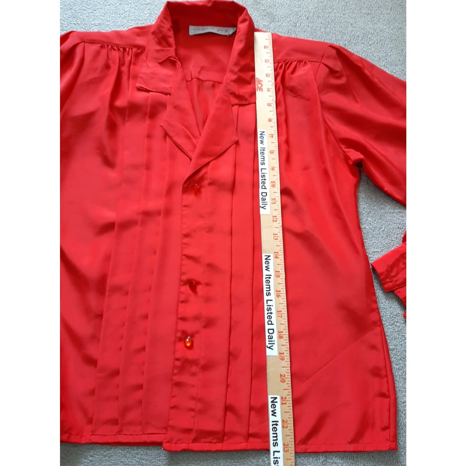 Vintage VINTAGE Laura And Jayne Blouse Button Up Womens Size 8 Shoulder Pads Red Shirt 90s Womens Size XXL / US 16-18 / IT 52-54 - 2 Thumbnail