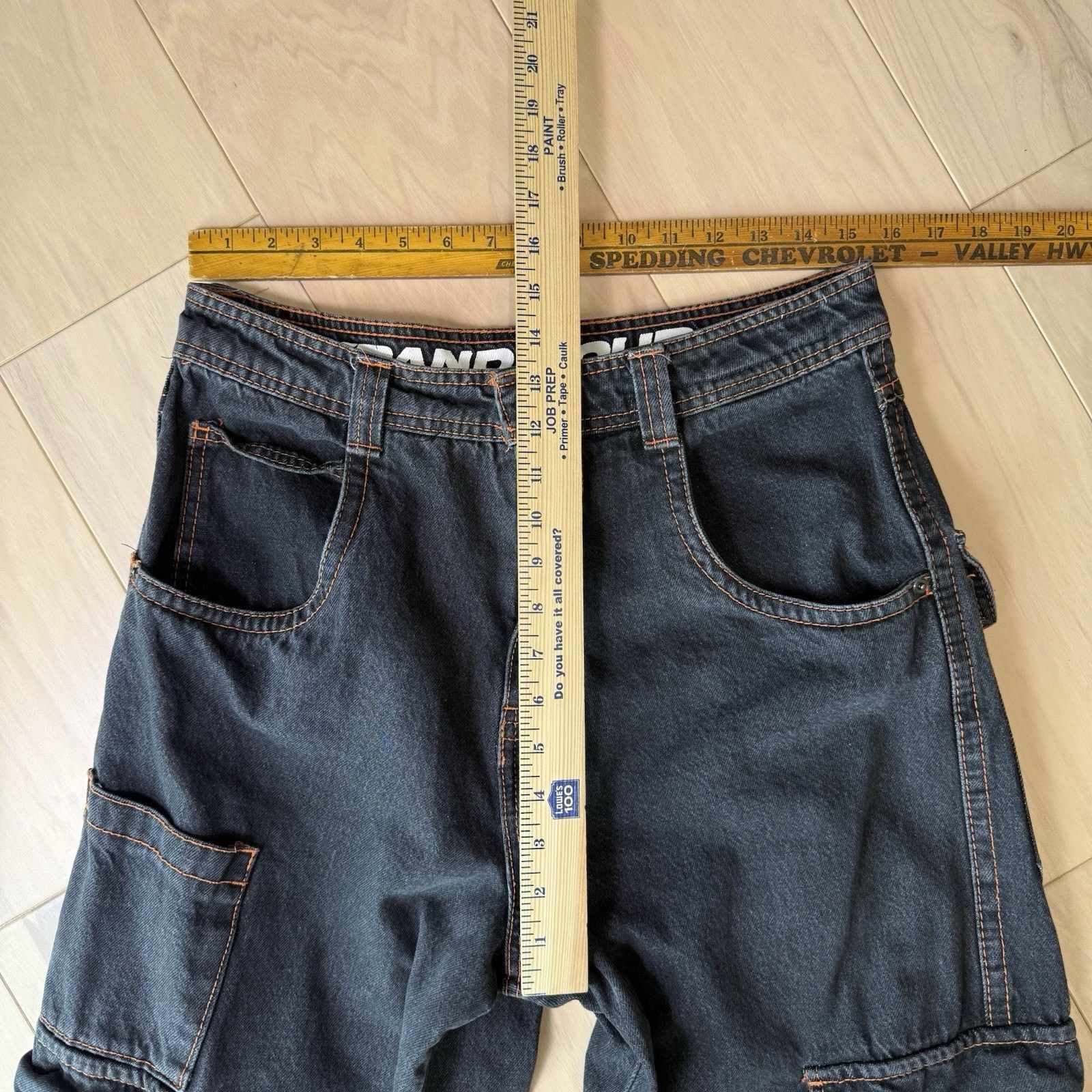 Alabaster Industries ALAB Mega Overheat Cargo Jeans 31 Black Baggy Denim Size US 31 - 8 Thumbnail