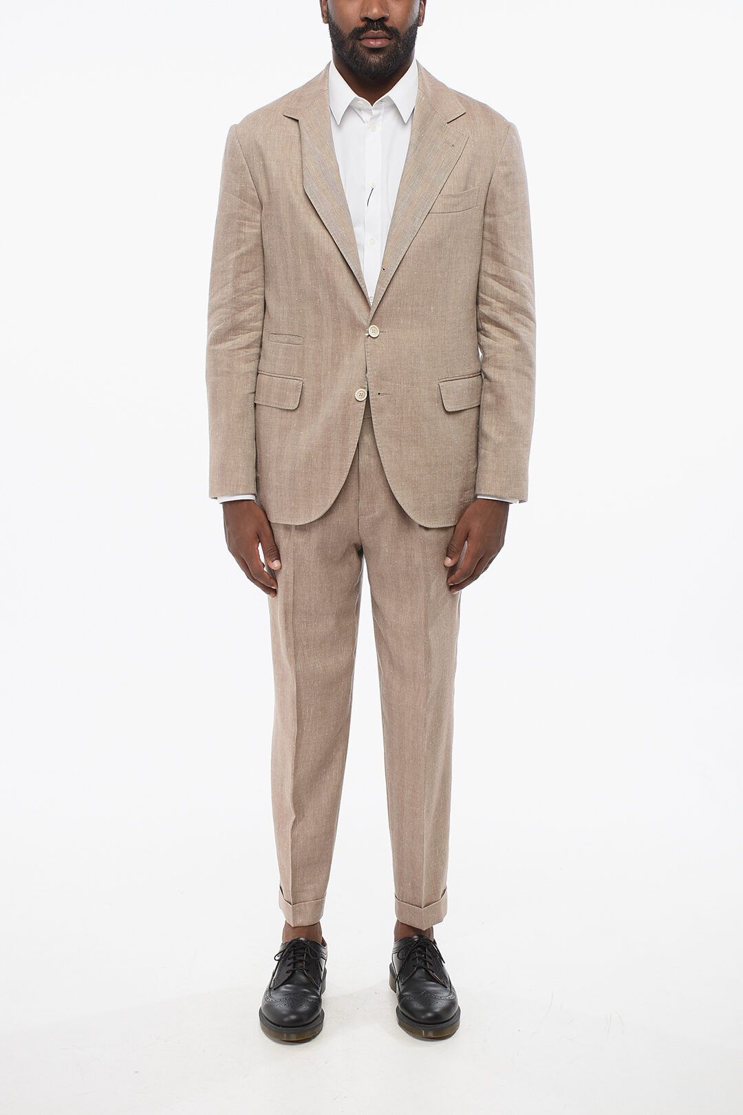 Brunello Cucinelli og1mm0725 Linen Blend Suit in Beige Size US XL / EU 56 / 4 - 1 Thumbnail