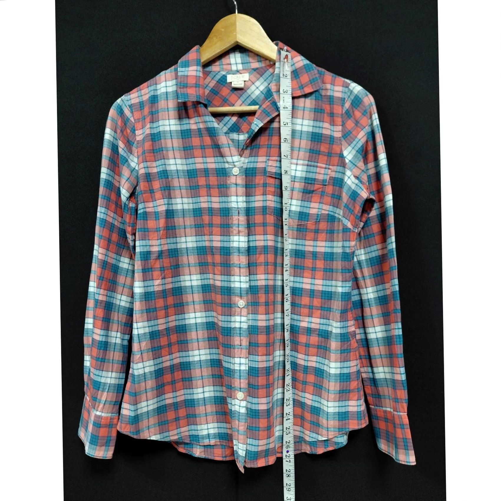 J.Crew VINTAGE J.CREW Style 03411 Plaid Cotton Shirt Blue Red Woven Long Sleeve Size XS Size XS / US 0-2 / IT 36-38 - 6 Thumbnail
