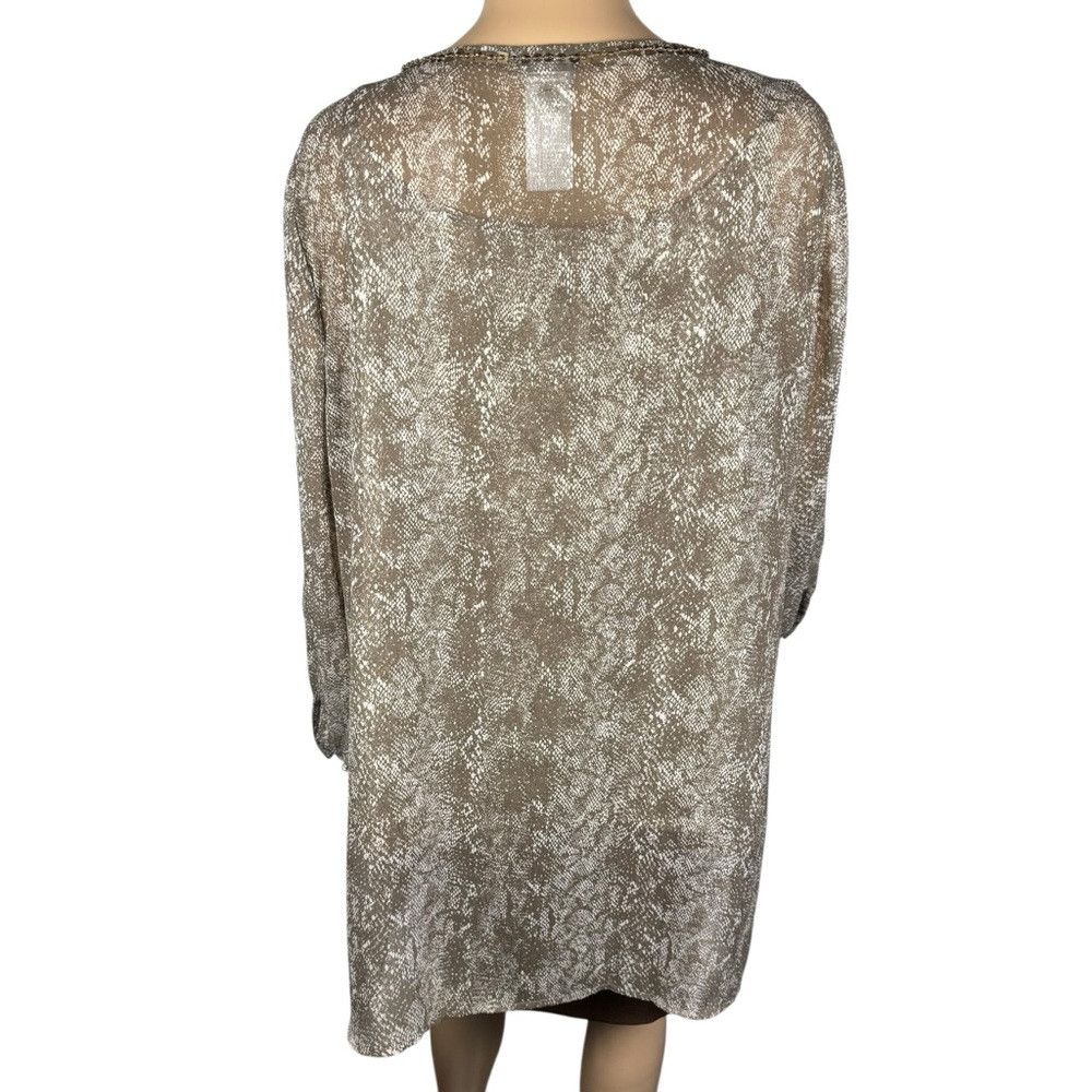 Chicos Chico’s Chiffon Embellished Tunic Snake Print Top Size 3 US Size XL / US 12-14 / IT 48-50 - 5 Thumbnail