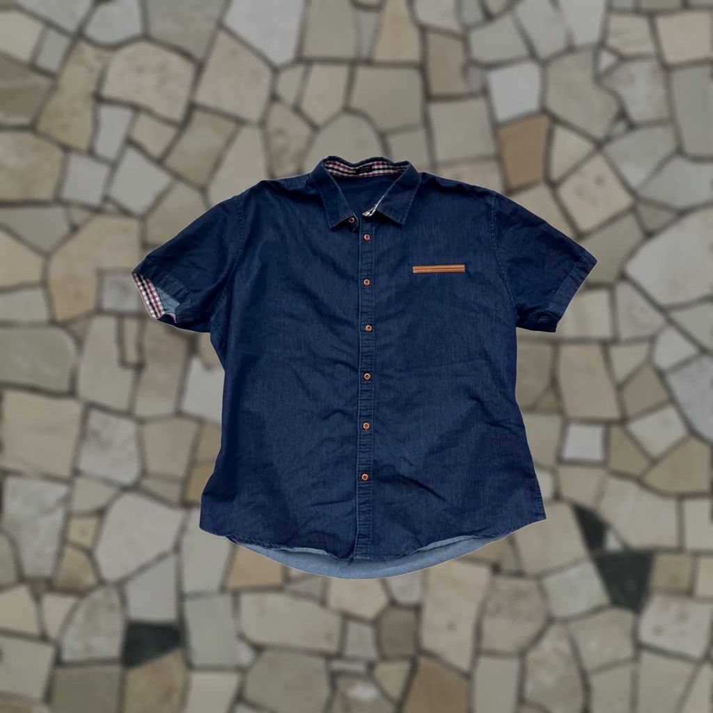 Vintage Coofandy Navy Short Sleeve Button-Up Shirt XL Mens Checkered, Regular Fit, Chest Pocket, Lightweight, Cotton Polyester, Pre-Owned Like New Size US XL / EU 56 / 4 - 1 Thumbnail