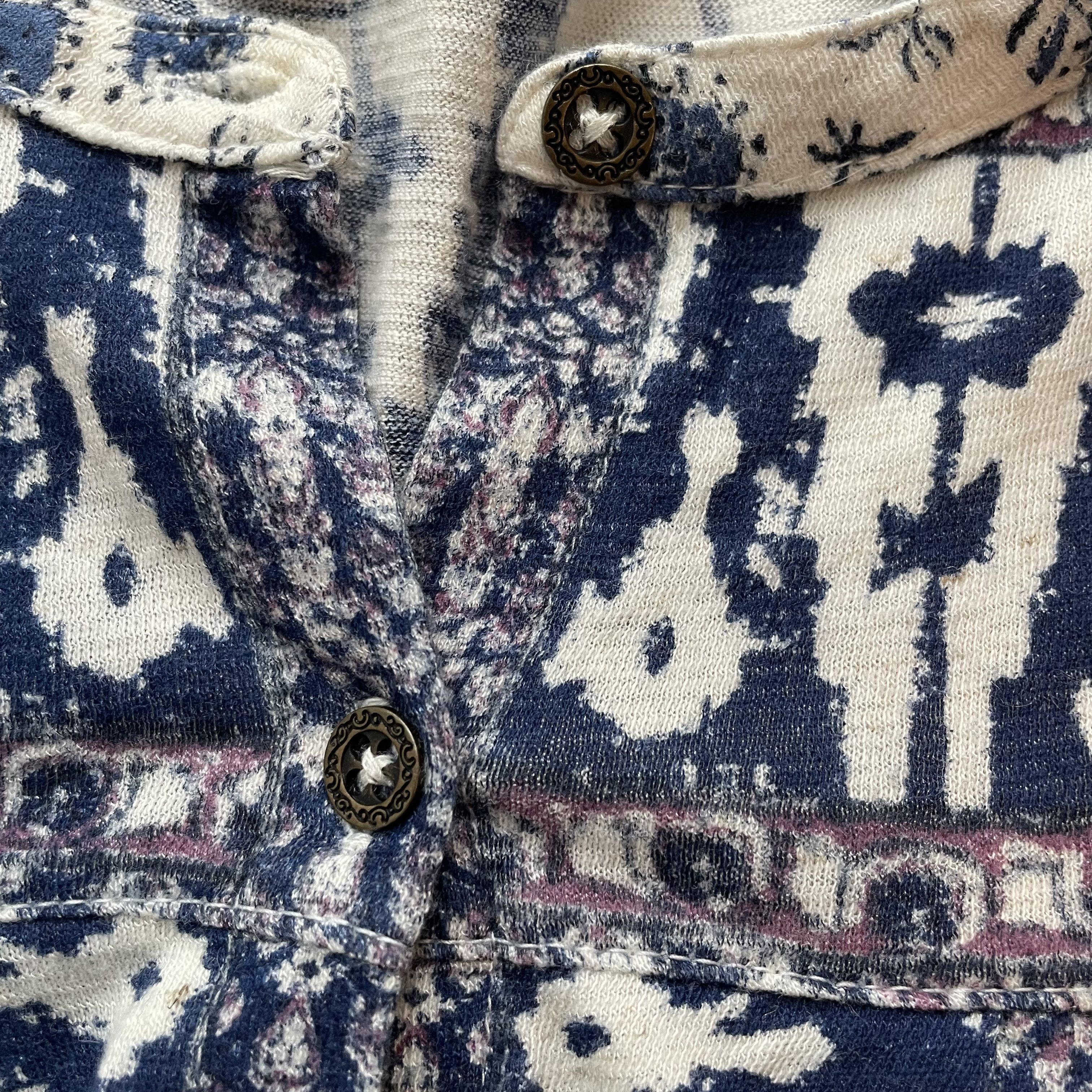 Lucky Brand Lucky Brand Boho Mixed Print Button Up Blouse Blue White S Size S / US 4 / IT 40 - 5 Thumbnail