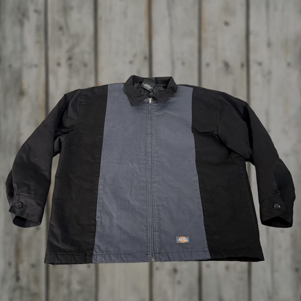 Dickies Dickies Jacket Mens XL Black Gray Striped Canvas Bomber Zip Lantern? Size US XL / EU 56 / 4 - 1 Thumbnail