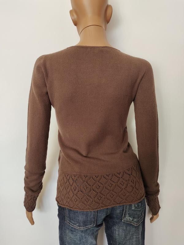 Designer Cacao Jumper Knitwear Openwork sz M Size M / US 6-8 / IT 42-44 - 5 Thumbnail