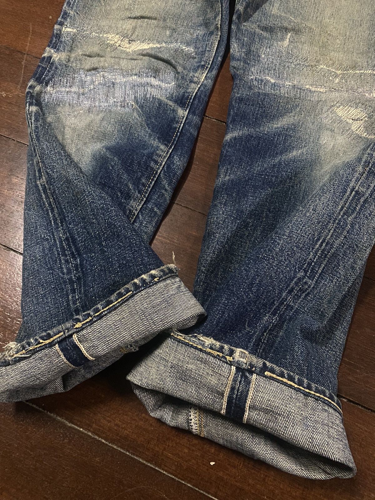 Denime FIRE 🔥 VINTAGE DENIME JAPAN DISTRESSED REWORK FADED JEANS Size US 29 - 12 Thumbnail