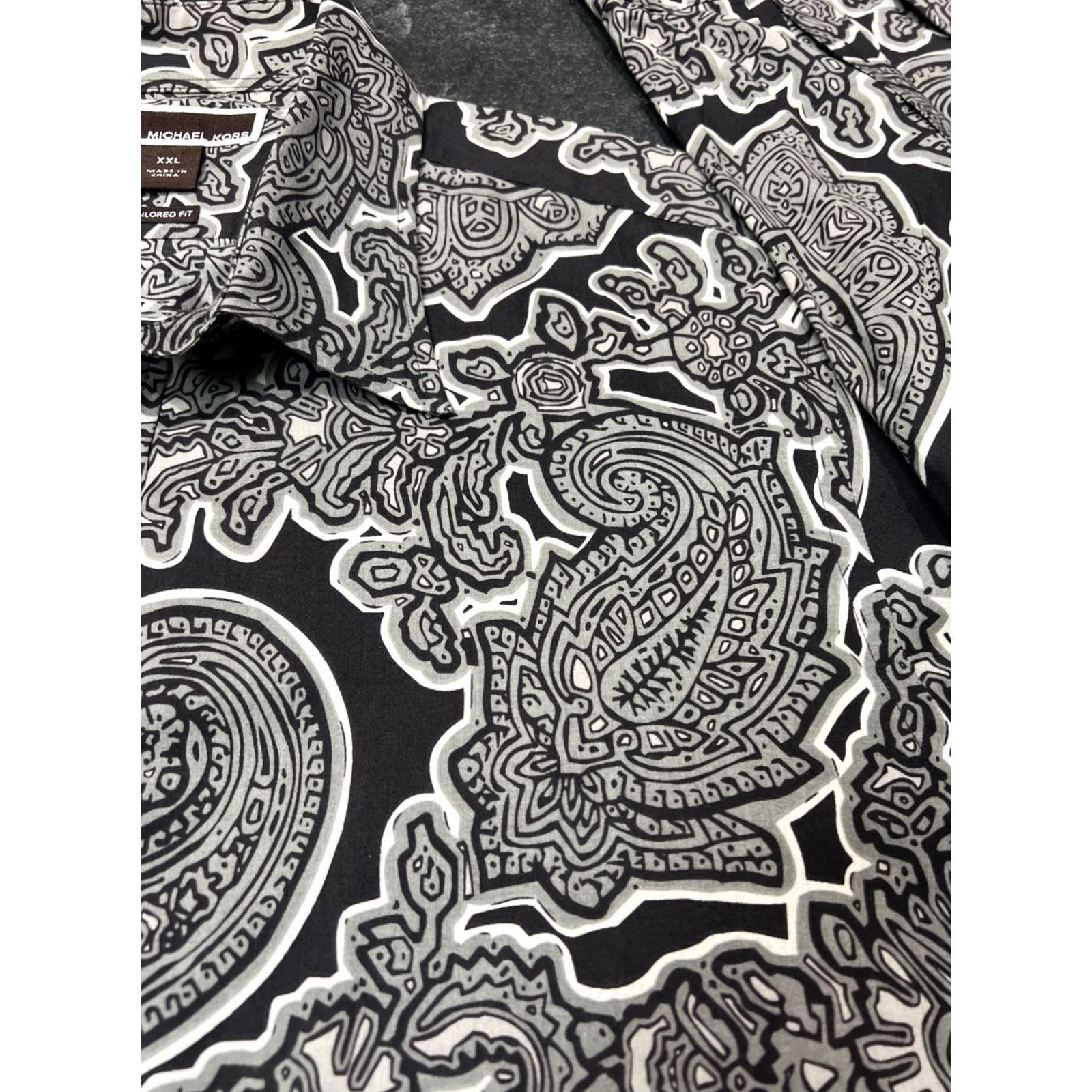 Michael Kors Michael Kors Paisley Shirt Tailored Fit 2XL 100% Cotton Button-Up Long Sleeve Khaki Multicolor Mens Size US XXL / EU 58 / 5 - 3 Thumbnail