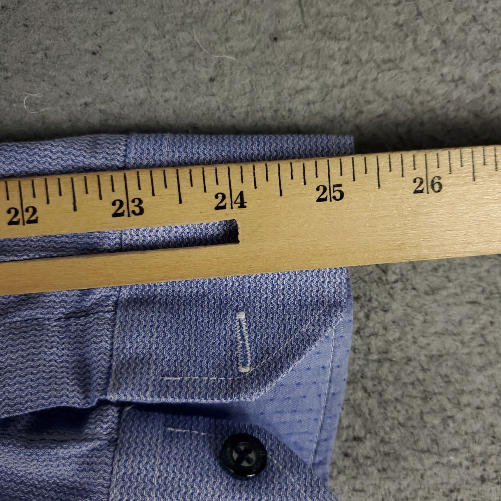 Vintage Duchamp Shirt Mens Size 16.5 Large Blue Dress Button Up Long Sleeve Size 42R - 6 Thumbnail