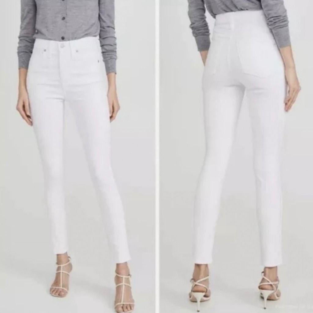 Madewell Madewell 10” High Rise Skinny Jeans in Pure White, Fitted Stretch Women’s 23 Size 25" / US 0 / IT 36 - 1 Thumbnail
