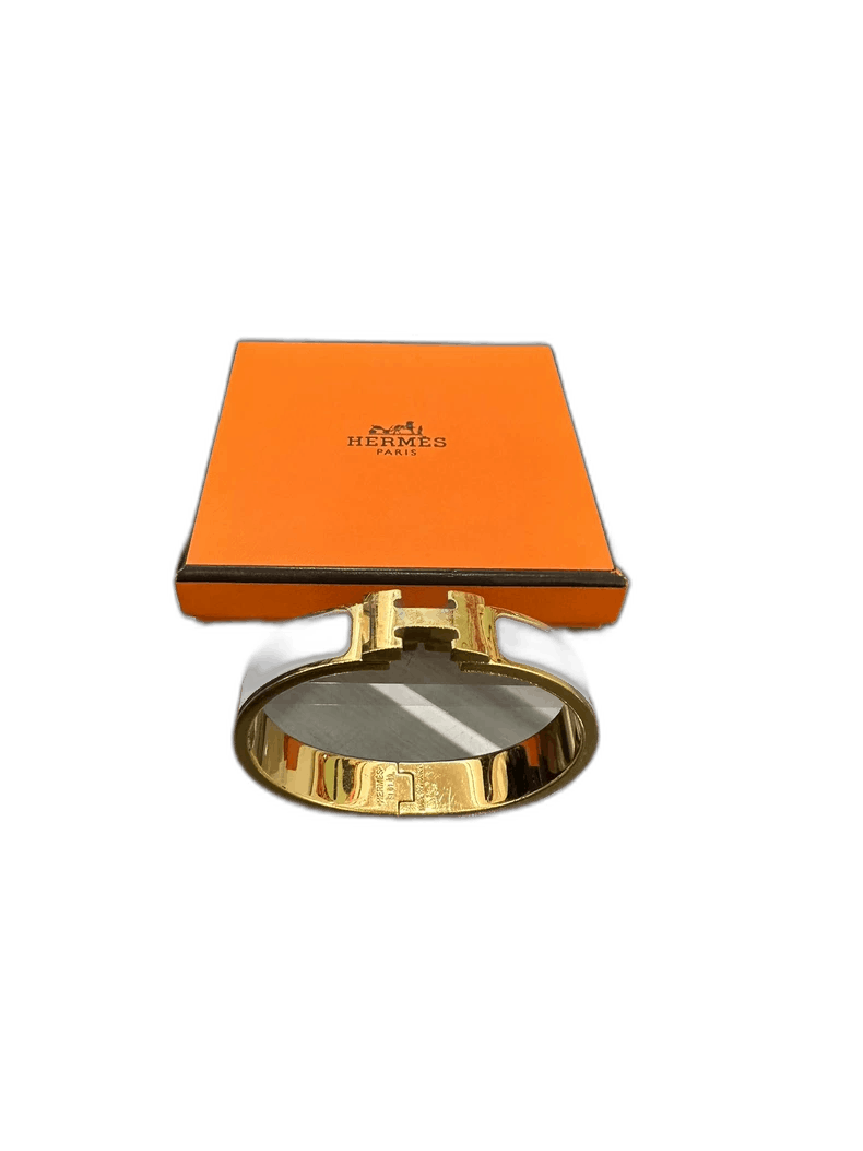 Hermes Hermes Clic H Enamel Bracelet White Gold Size ONE SIZE - 1 Thumbnail