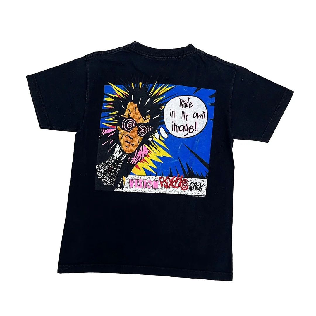 Vintage × Vision Streetwear Vision Street Wear 1990 90s Psycho Stick Skate 1986 T-Shirt Size US S / EU 44-46 / 1 - 2 Thumbnail