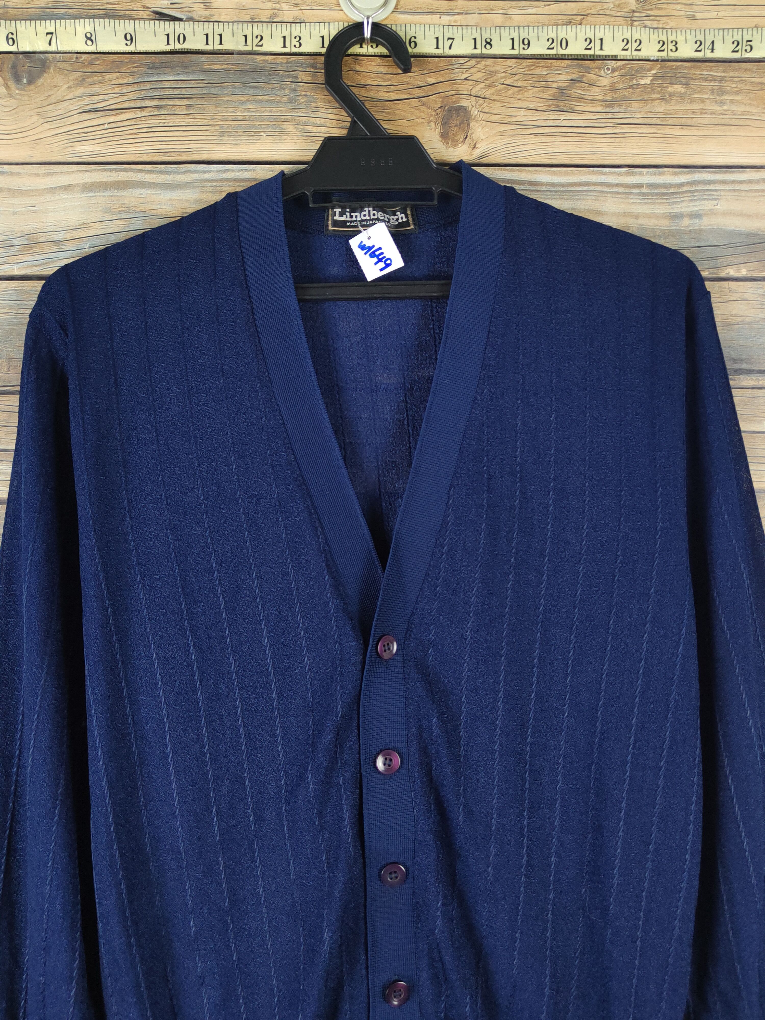 Lindbergh Lindbergh vintage japan Navy Net Knitwear Cardigan #W1649 Size US M / EU 48-50 / 2 - 2 Thumbnail