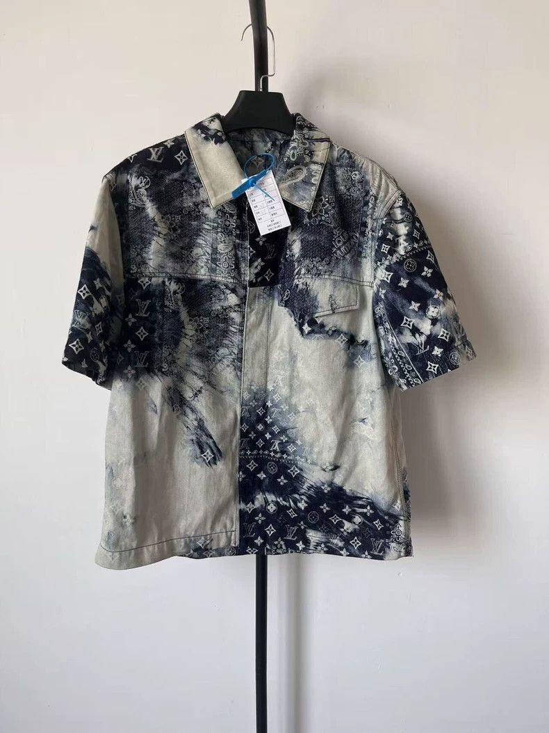 Louis Vuitton Denim Tie-Dye Logo Short Sleeve Shirt - dmc