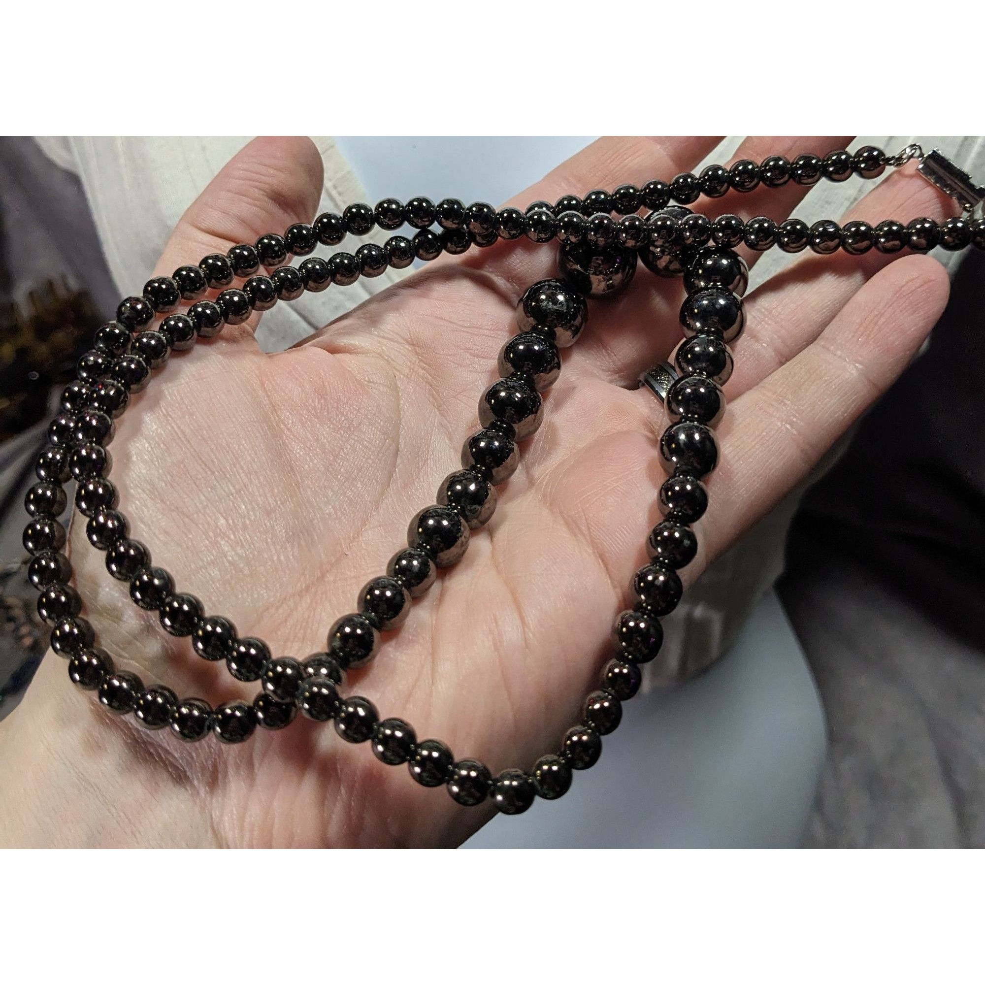 Other Elegant Faux Hematite Graduated Beaded Necklace Size ONE SIZE - 3 Thumbnail