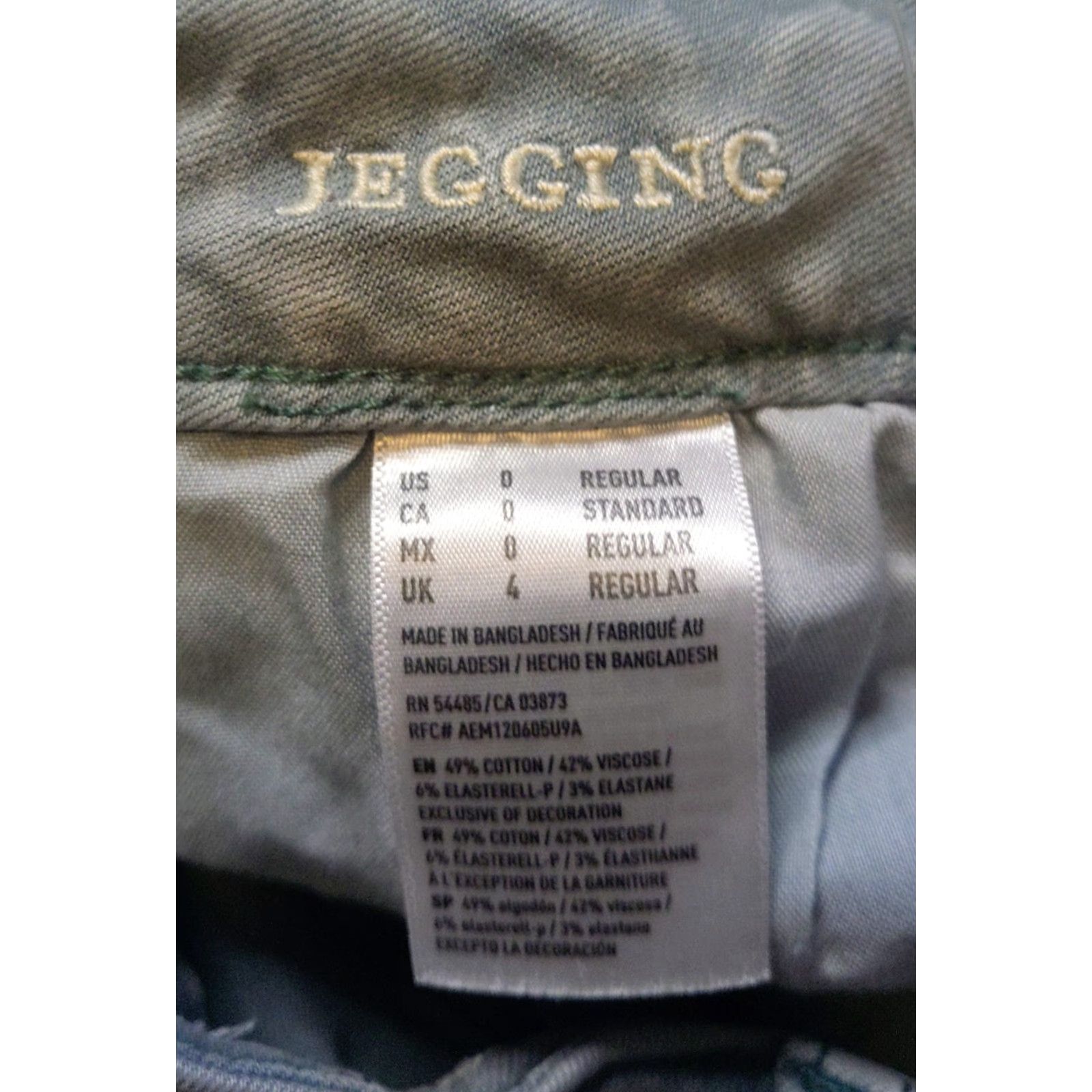 American Eagle Outfitters American Eagle Outfitters Jegging Jeans Women 0 XS Inseam 28 Green Gray Stretch Denim 5-Pocket Regular Rise Casual Grunge 90s Theme Womens Size 25" / US 0 / IT 36 - 6 Thumbnail