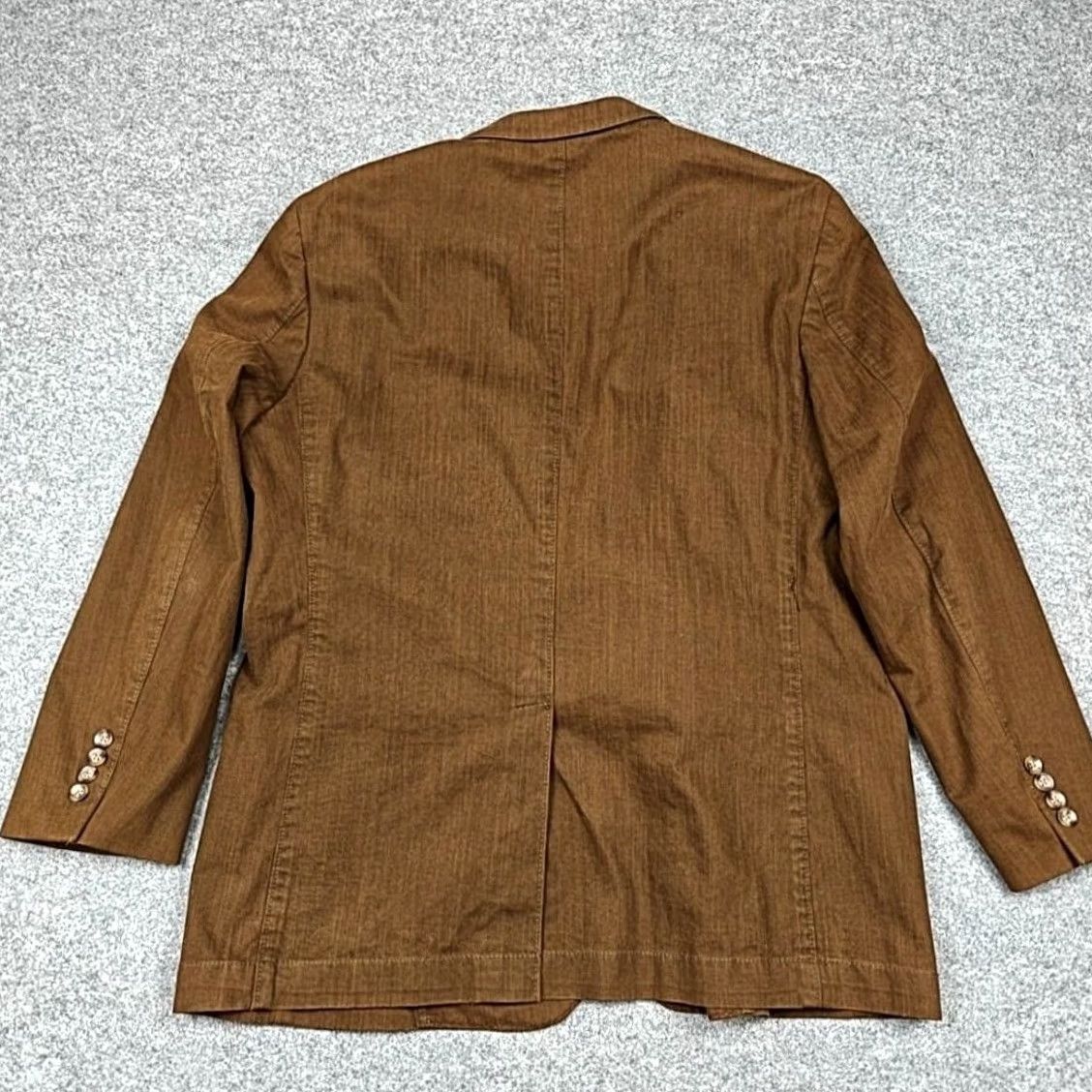 Vintage Kroon Blazer Mens 44 Brown Cotton Stretch Sport Coat Jacket Casual Unlined - Pre-owned Excellent Condition Size 44R - 7 Thumbnail