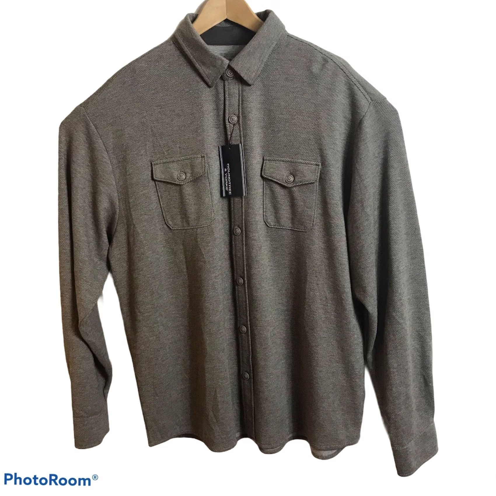 Roundtree & Yorke ROUNDTREE & YORKE Knit Shirt Mens XL Button Up Pockets Brown NEW Size US XL / EU 56 / 4 - 3 Thumbnail