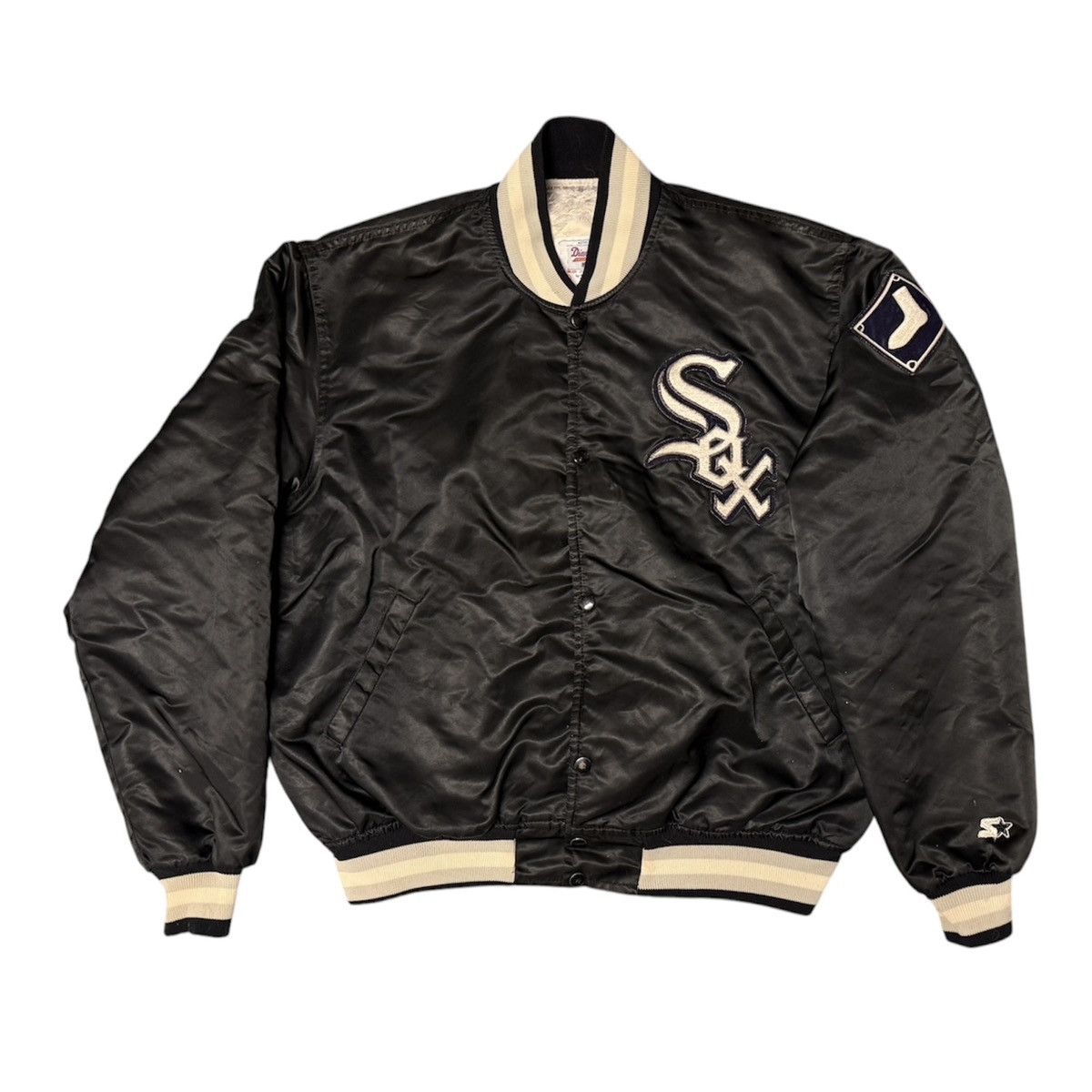 Starter Vintage Chicago WHITE SOX Satin STARTER Jacket - Black XL Size US XL / EU 56 / 4 - 1 Thumbnail