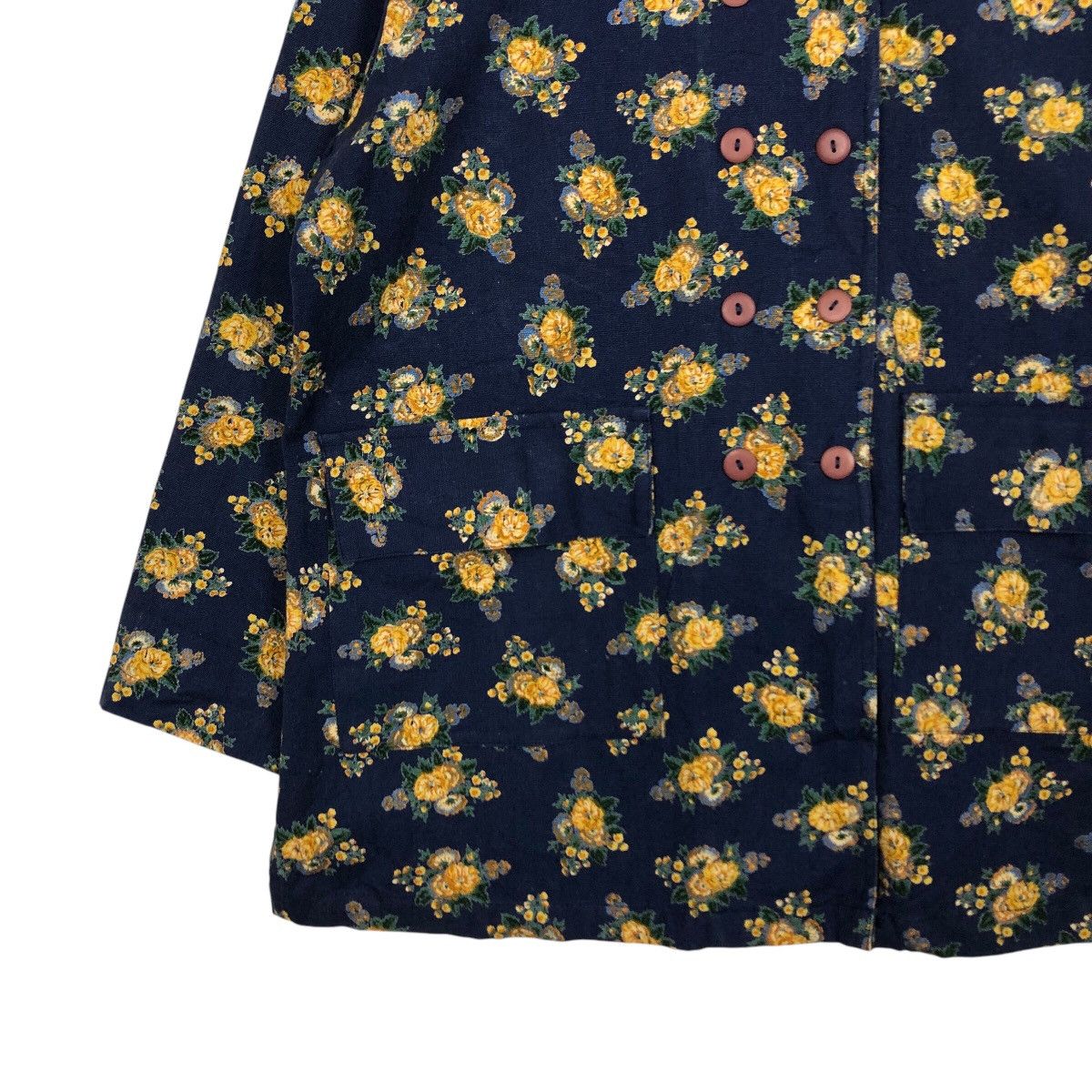 45rpm 📌Vintage Chore Jacket Button Floral Design Barakura English Size M / US 6-8 / IT 42-44 - 5 Thumbnail