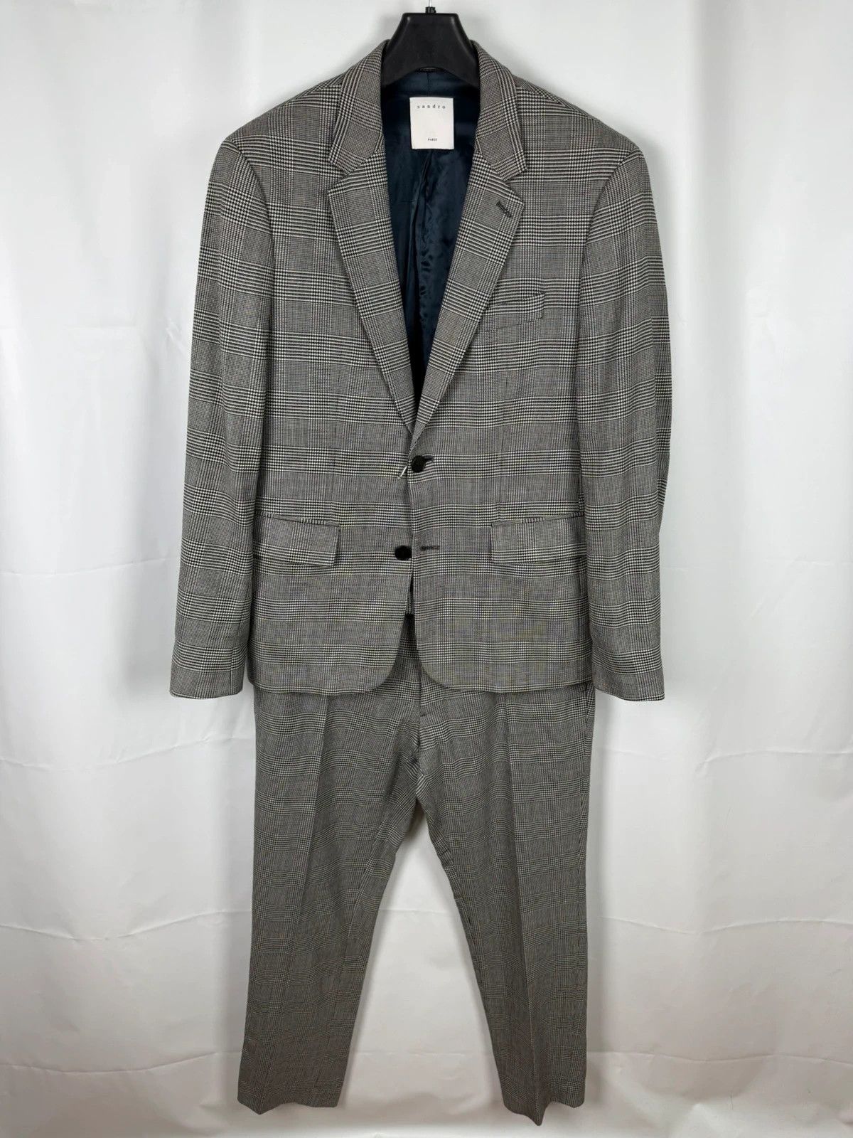 Sandro Sandro Prince Of Wales Checked Wool Suit Size 42R - 1 Thumbnail