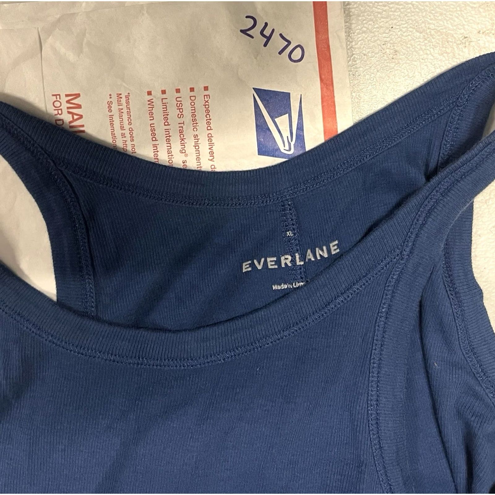 Everlane Everlane Tank Women's XL The Pima Cotton Rib Short Blue Vest? Size 40" / US 18 - 8 Thumbnail