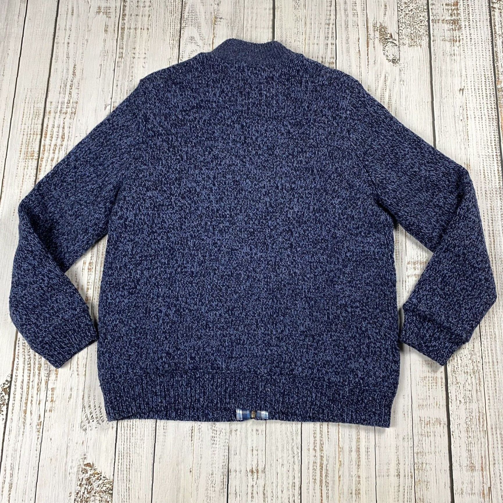 Vintage VINTAGE LL BEAN Classic Lambswool Sweater Full Zip Flannel Lined Blue Size XLT Tall Men/Adult Men's Long Sleeve Moisture? (oops) Size US XL / EU 56 / 4 - 7 Thumbnail