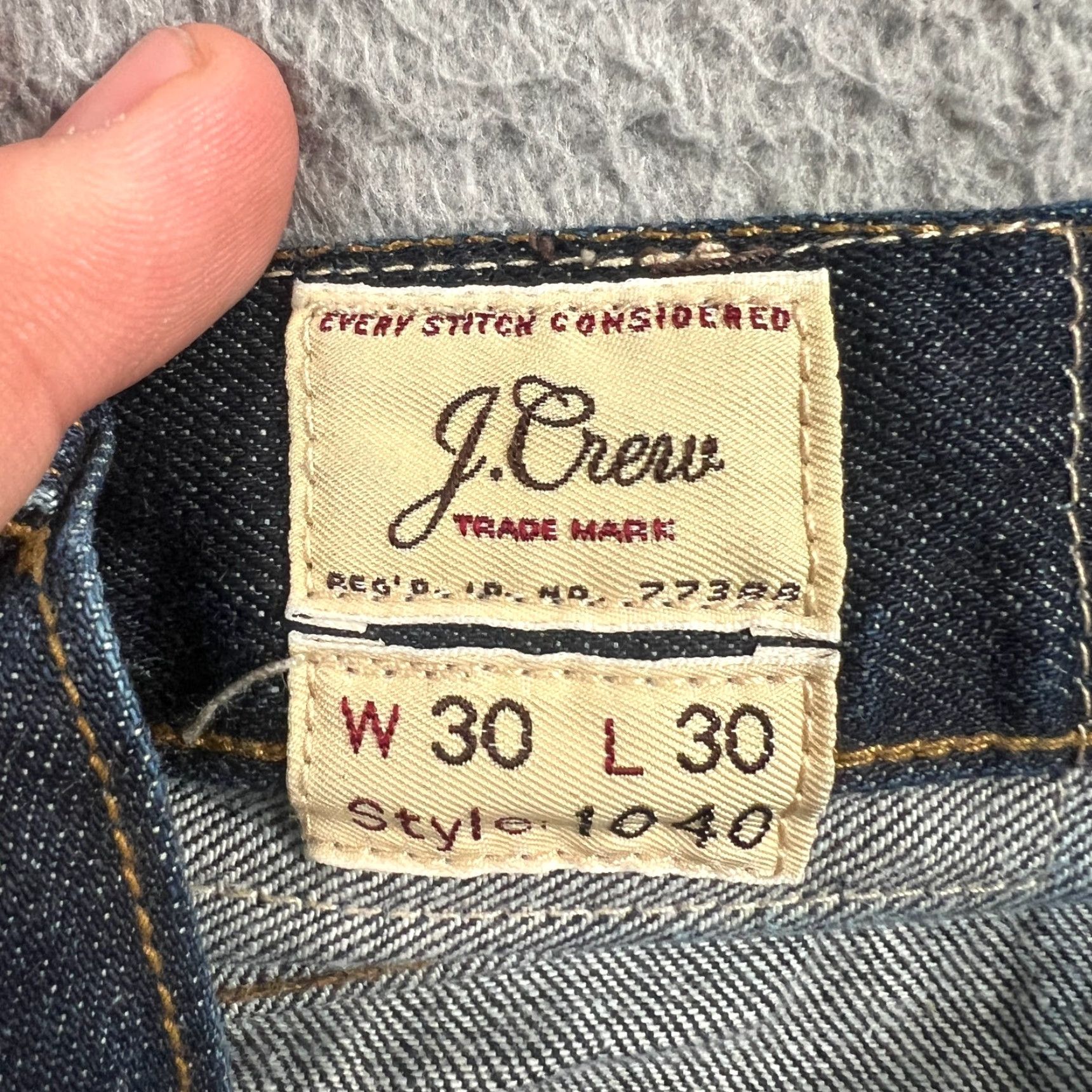 J.Crew J.CREW Jeans Men's 30x30 Blue Dark Wash Tapered 1040 Kaihara Japanese Denim Preppy Hipster Size US 30 / EU 46 - 6 Thumbnail