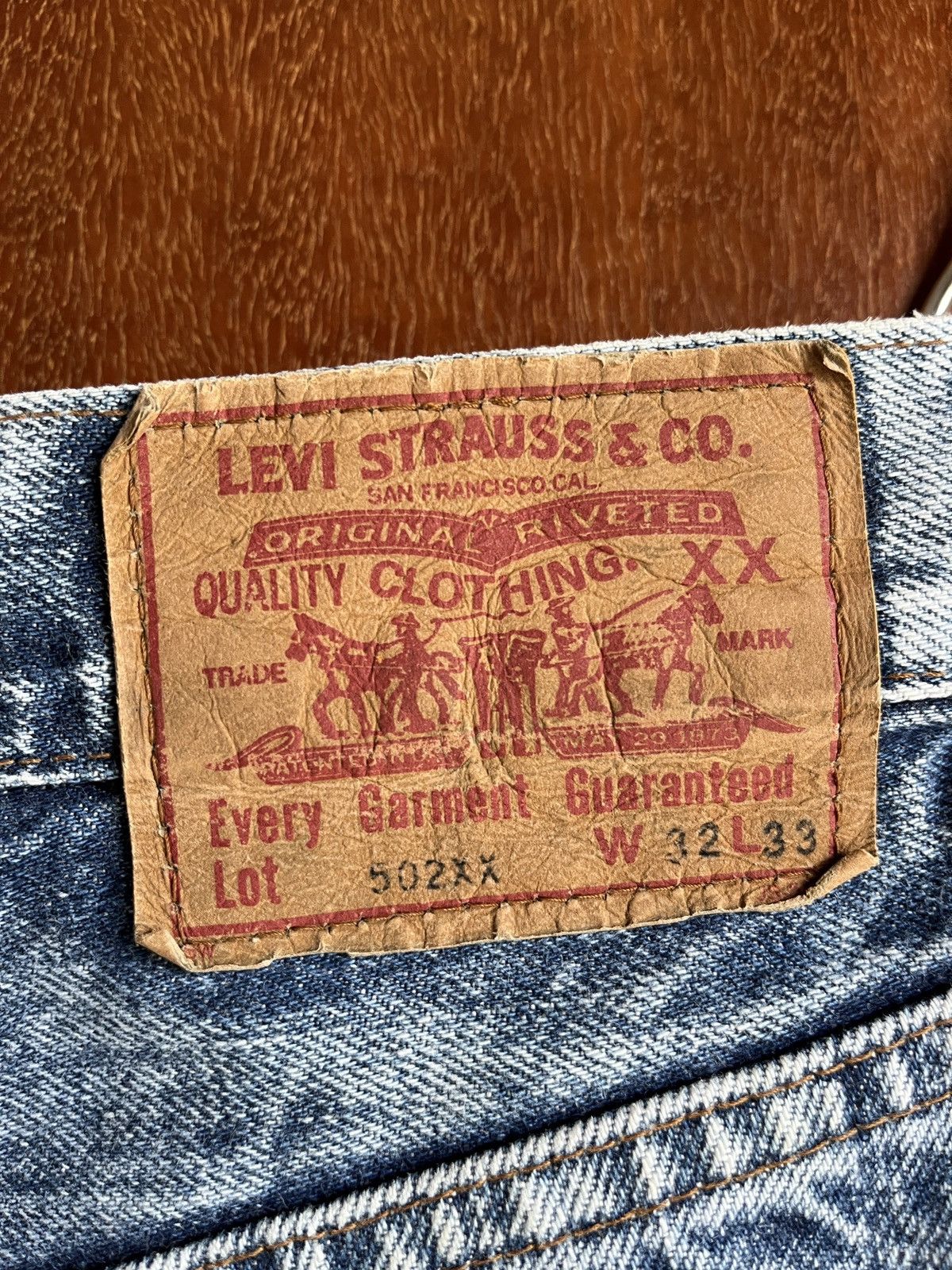 Levi's 80s Levis Big E Acid Wash Hidden Rivet Size US 32 / EU 48 - 3 Thumbnail